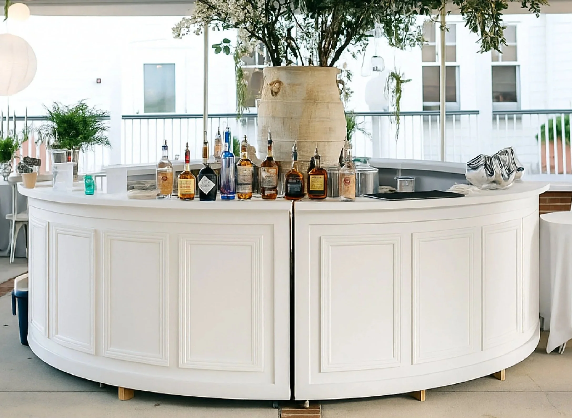 curved bar rental for wedding or event
