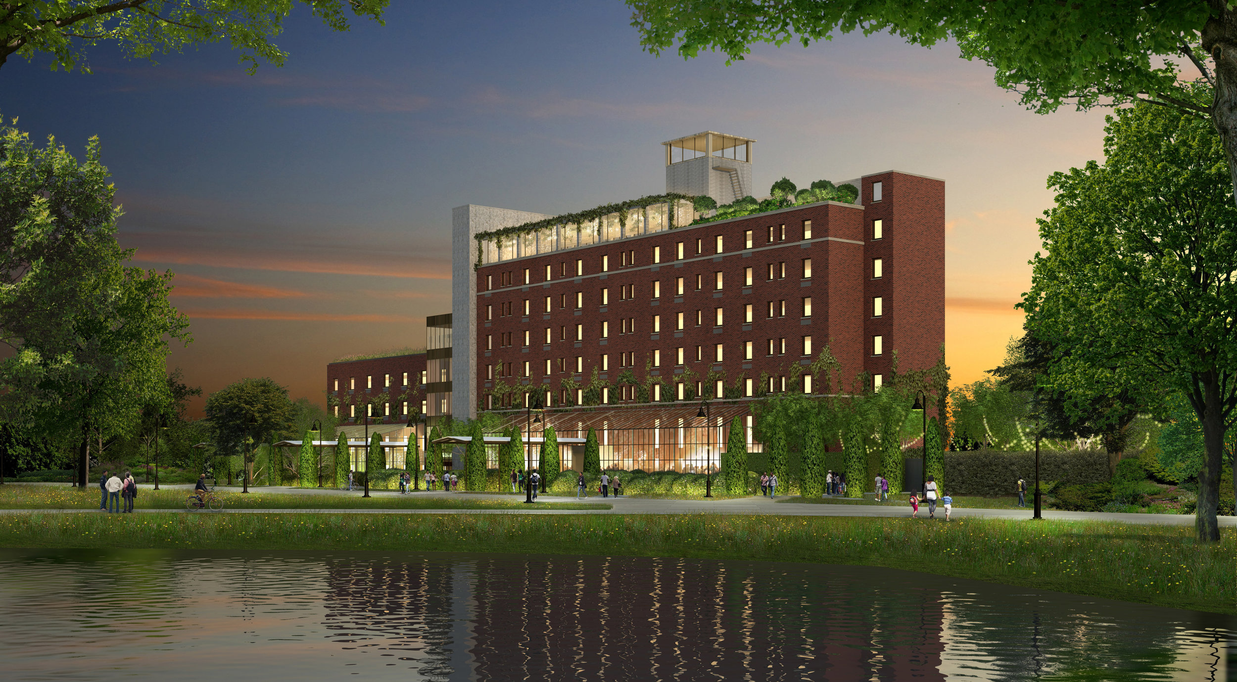  Evening rendering of hotel 
