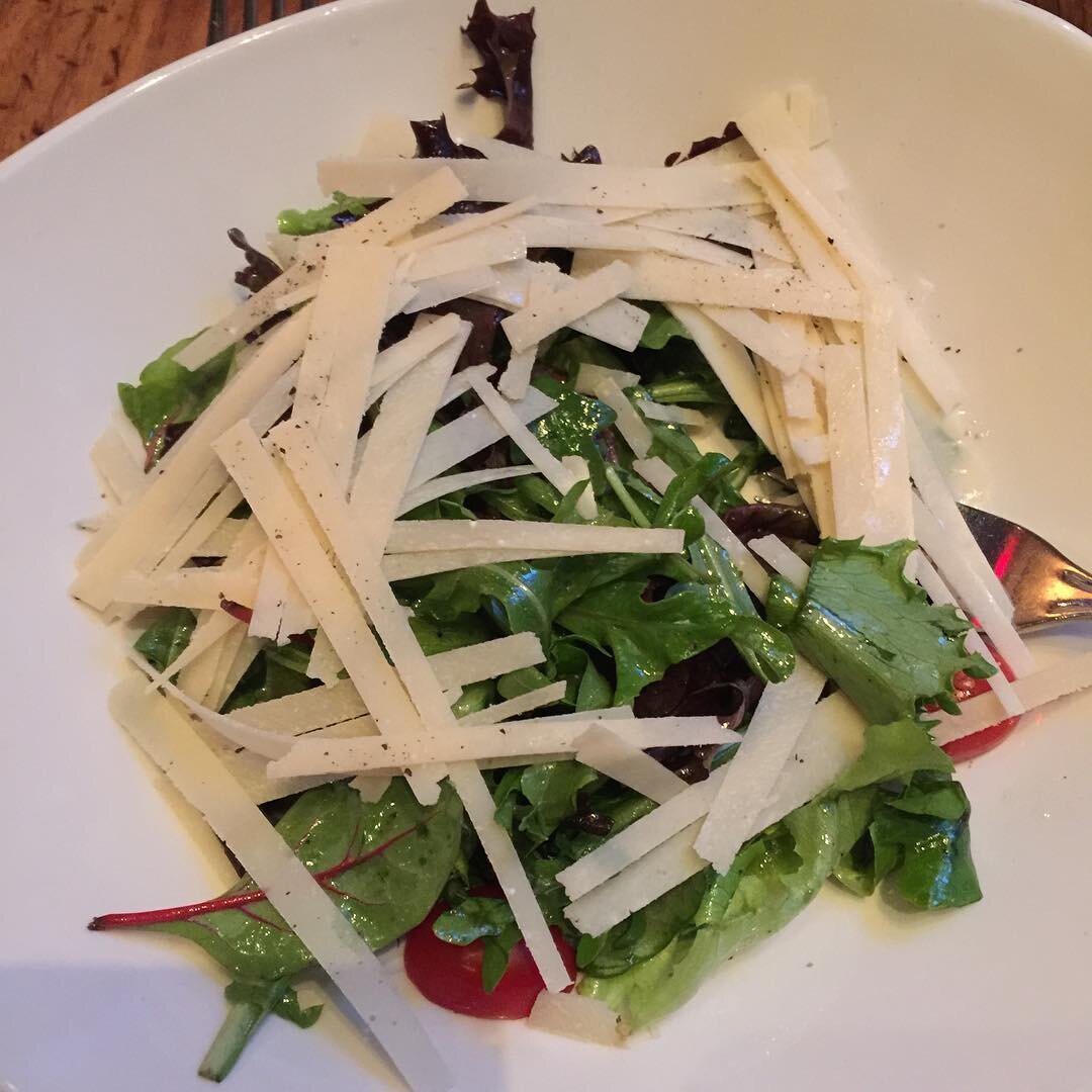 Tasty salad with Parmesan cheese