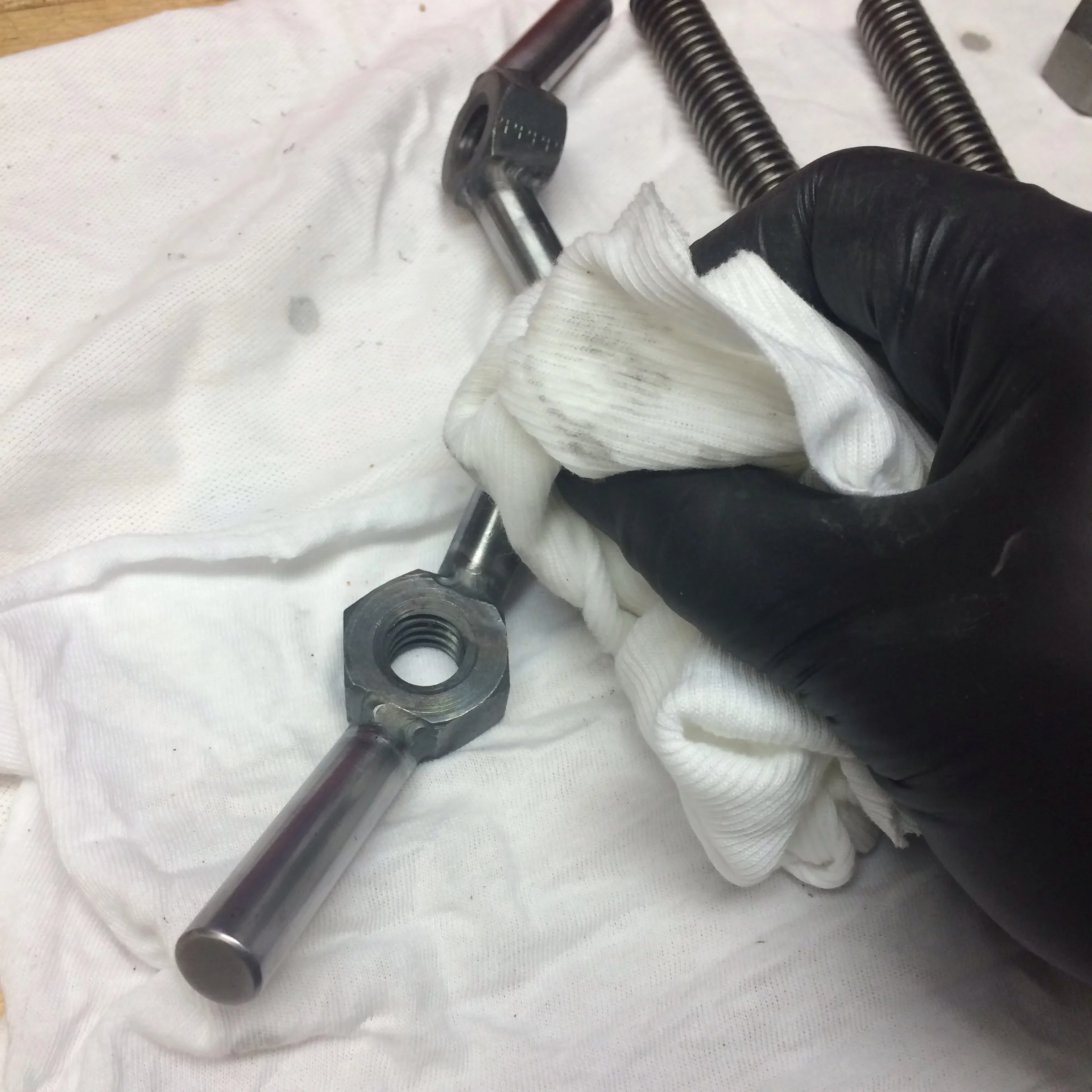 Wiping everything down with denatured alcohol