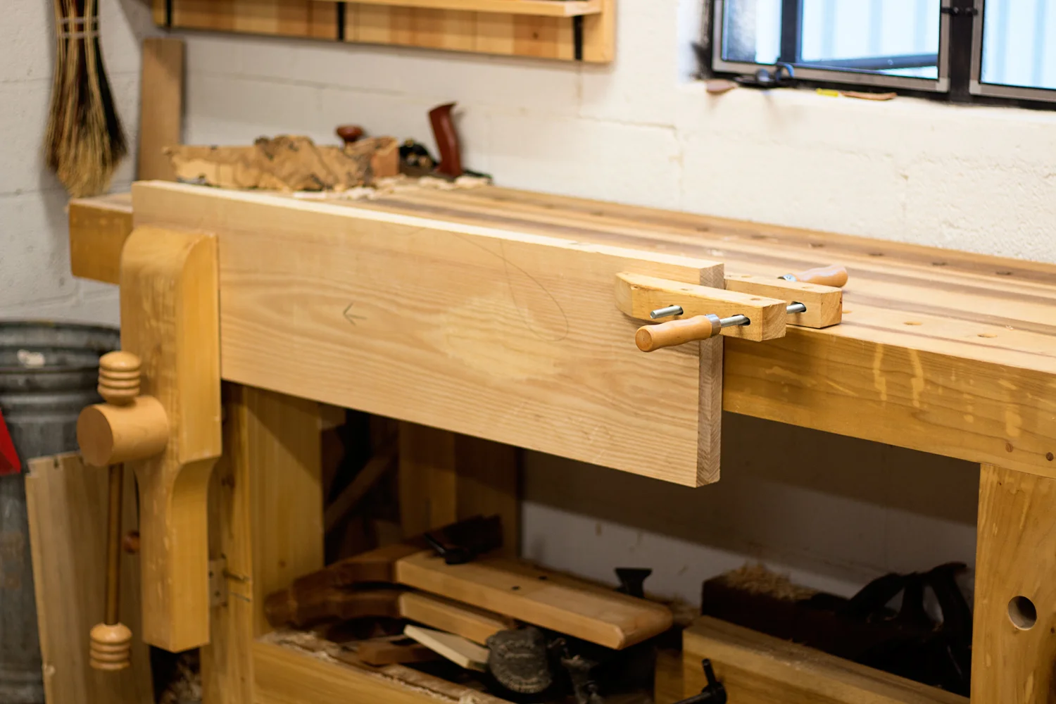 Prepping the edges of these two boards for glue up