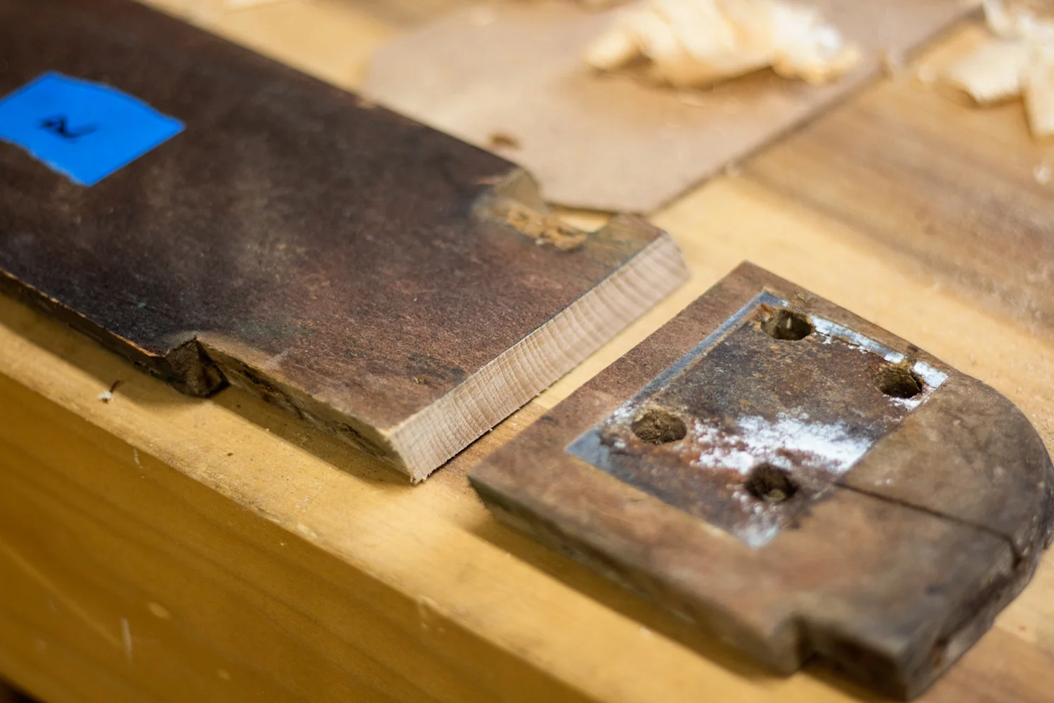 All it took was a sharp saw and a steady hand. Now it's time to cut the half lap joinery that will connect the new piece to the old.