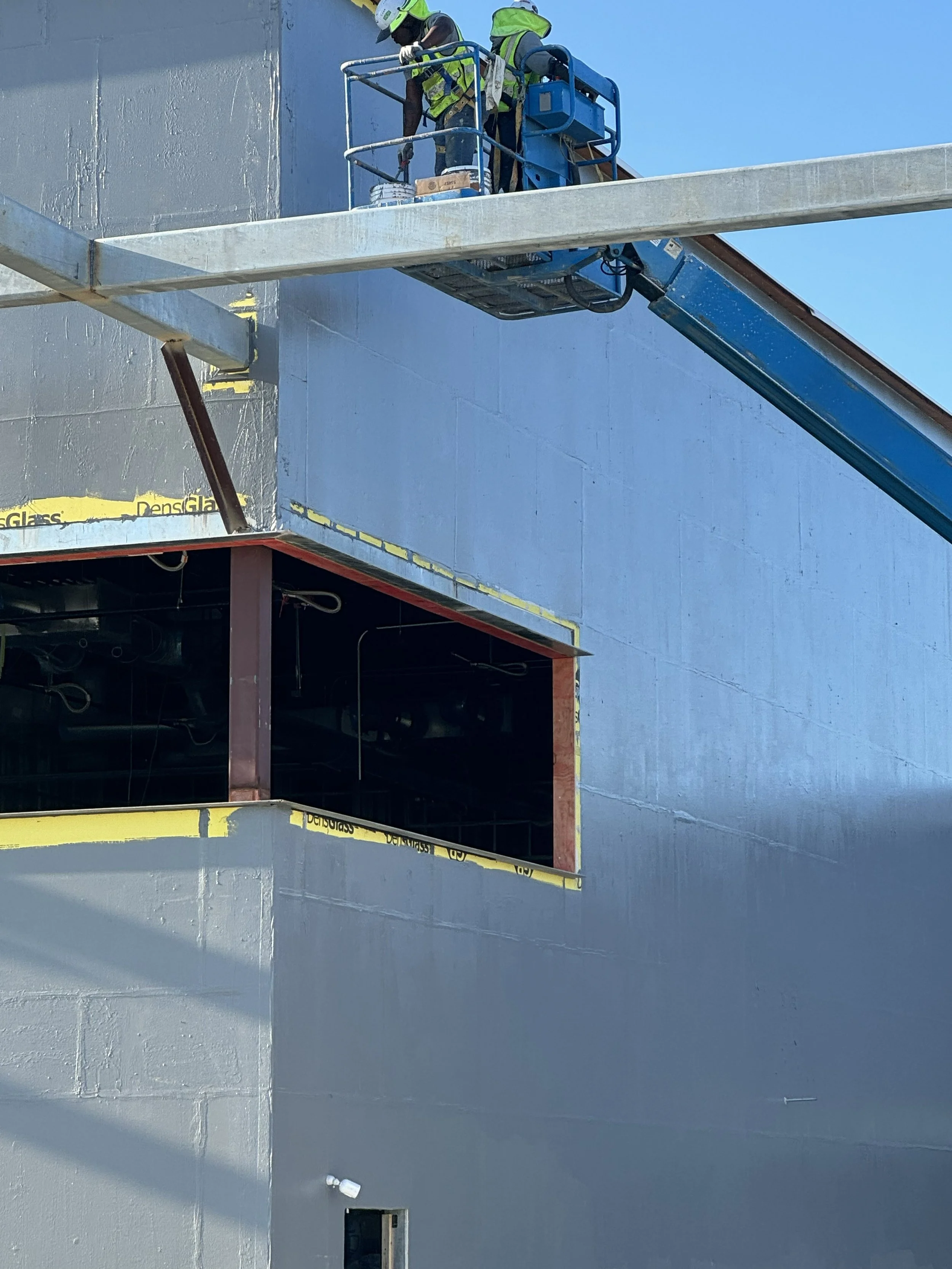 GE Elemax air and water-resistive barrier coating applied to a Texas education facility