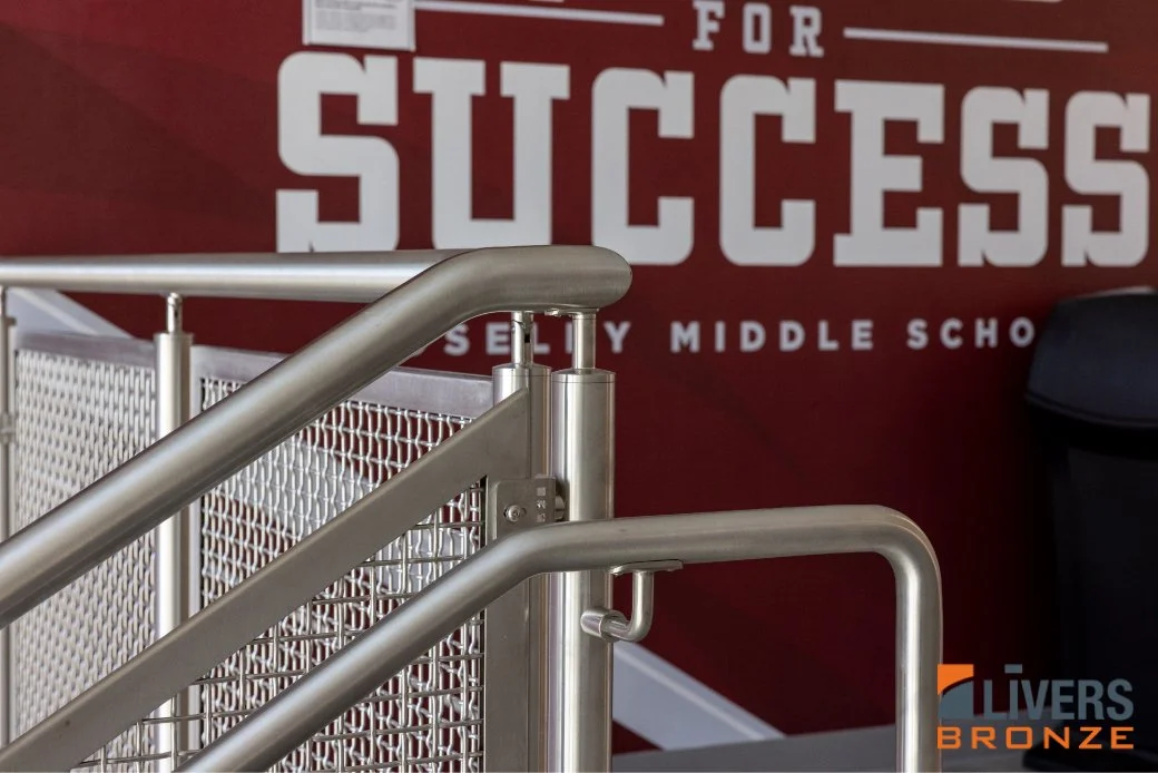 livers bronze interior handrail system for education k-12 schools