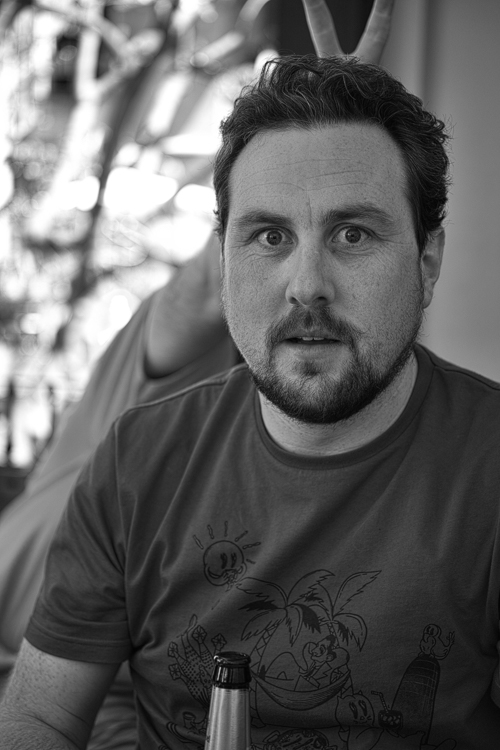 Brendan with beer and ears, image made with a Sigma DP3 Merrill