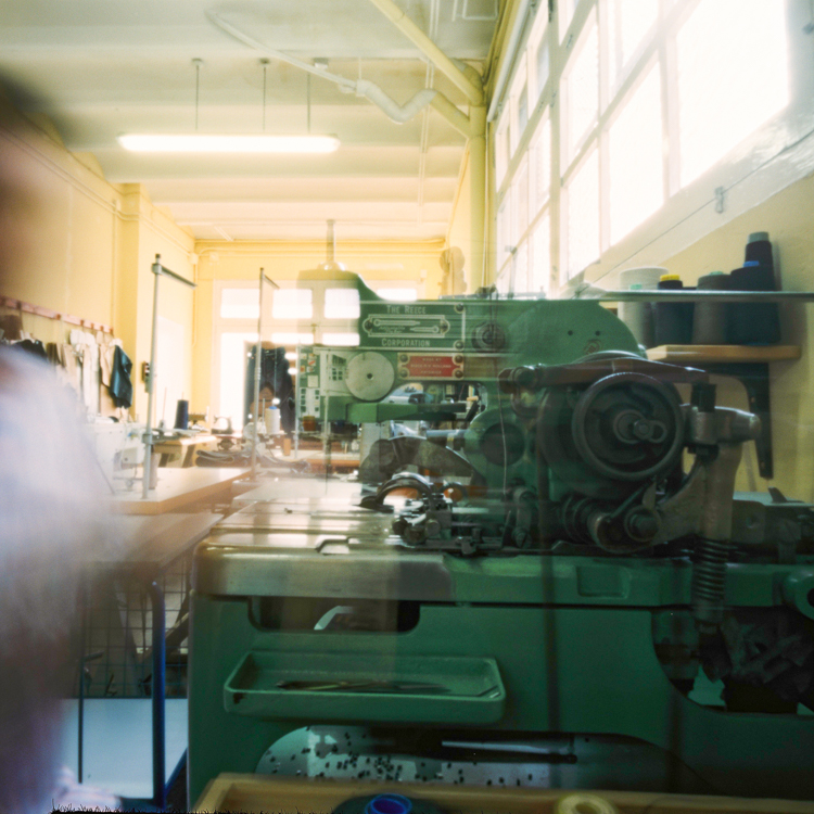 Making buttonholes, image made with a Zero Image 69MF