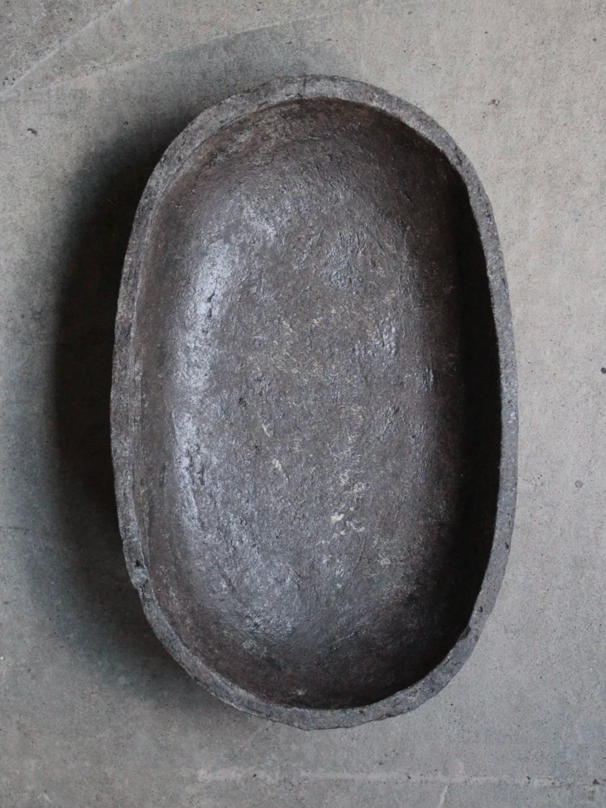 Large Oval Bowl, Iron Glaze and Kaolin Finish, #836