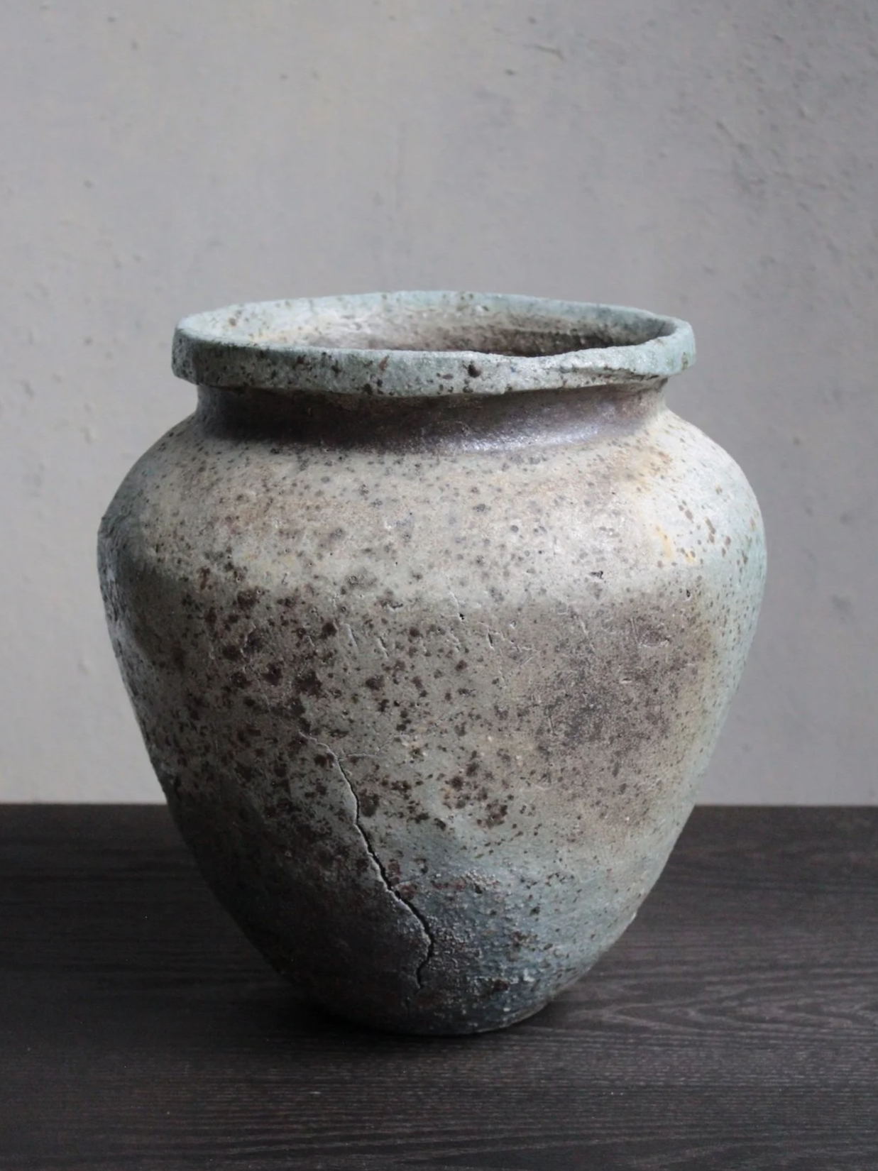 Large Ember Buried Vessel with Fissures, #1047