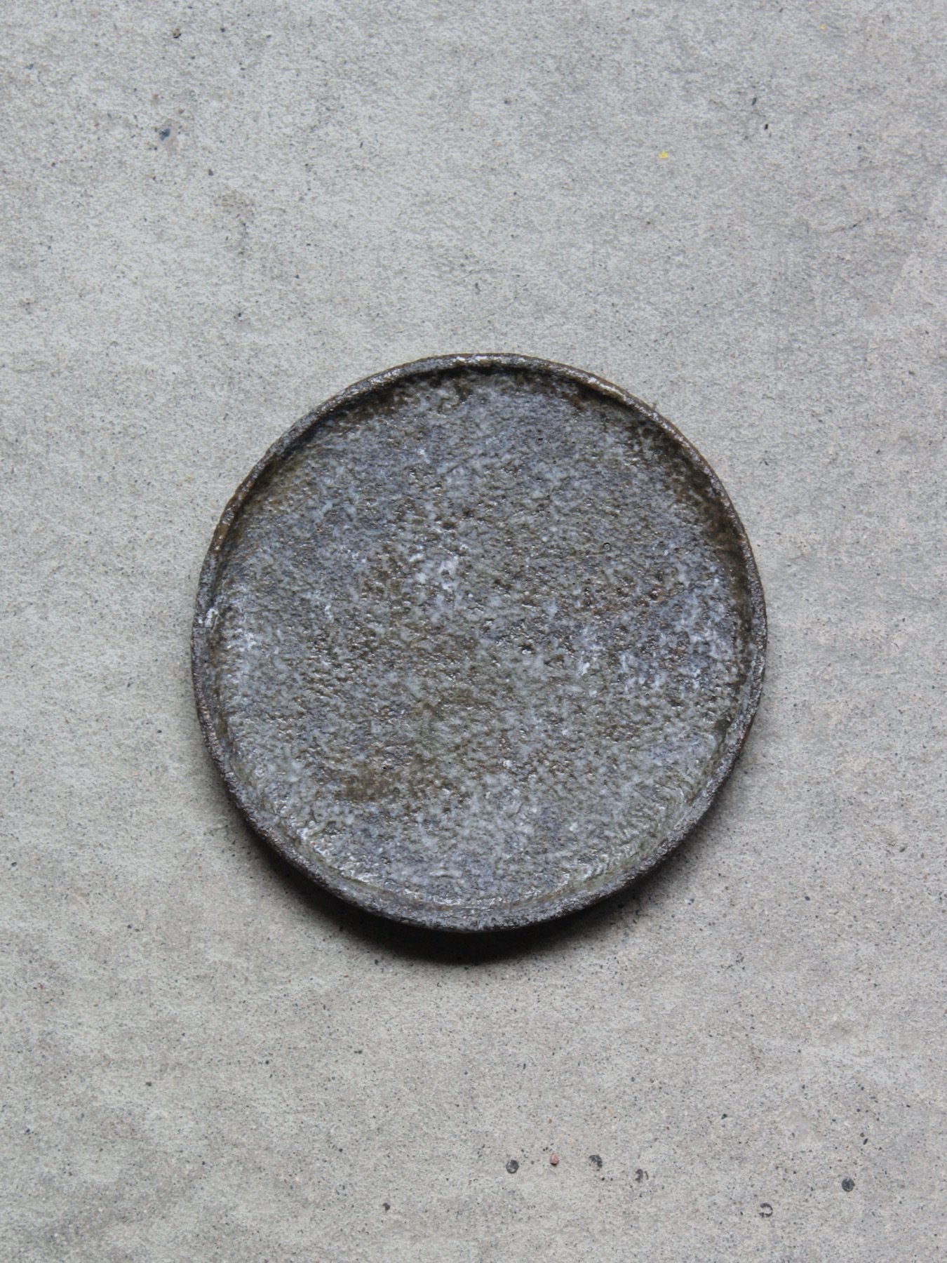 Disc Plate, Iron Glaze and Kaolin Finish, #432