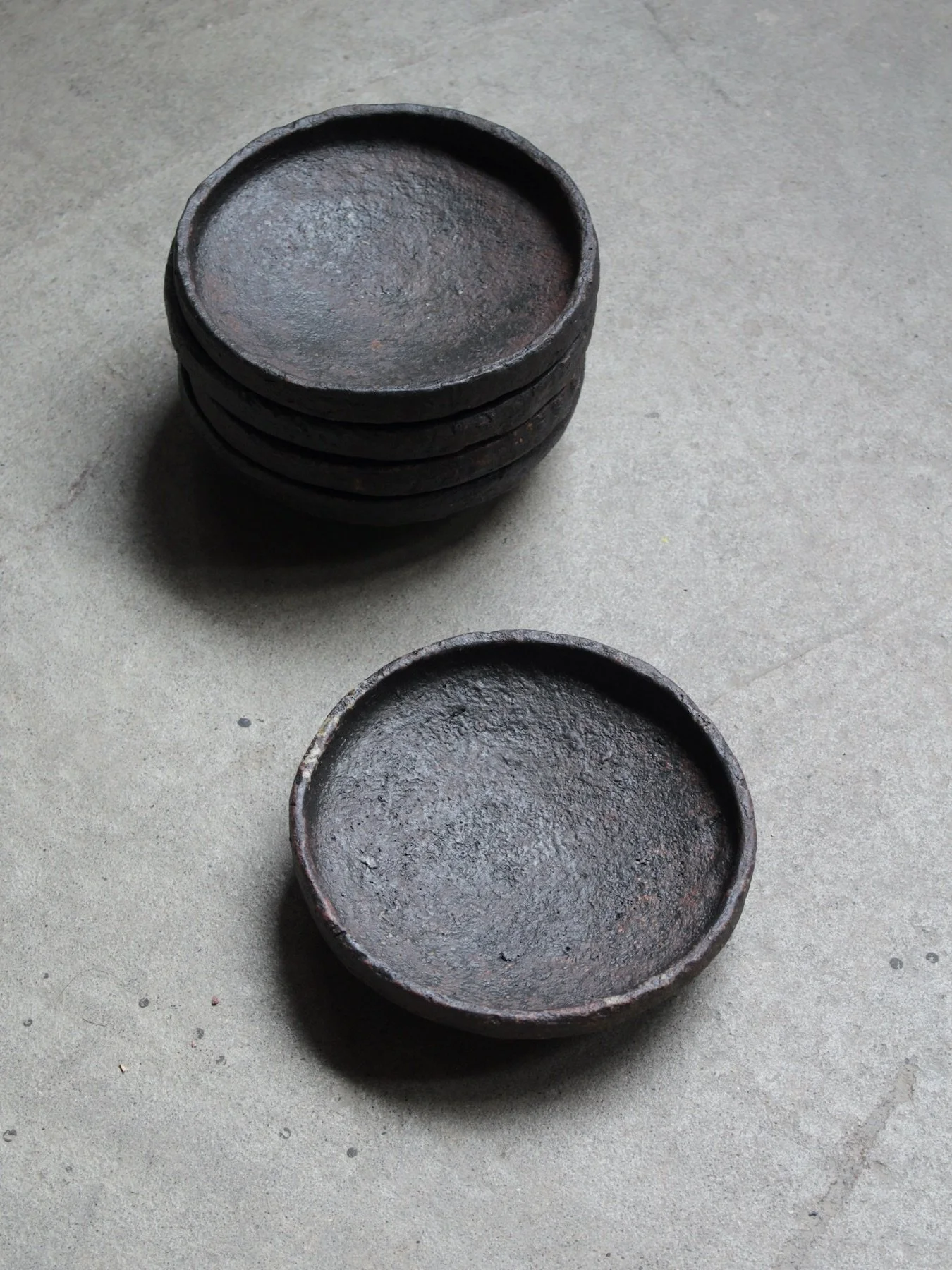 Shallow Bowl with Rim, Iron Glaze Finish, #443