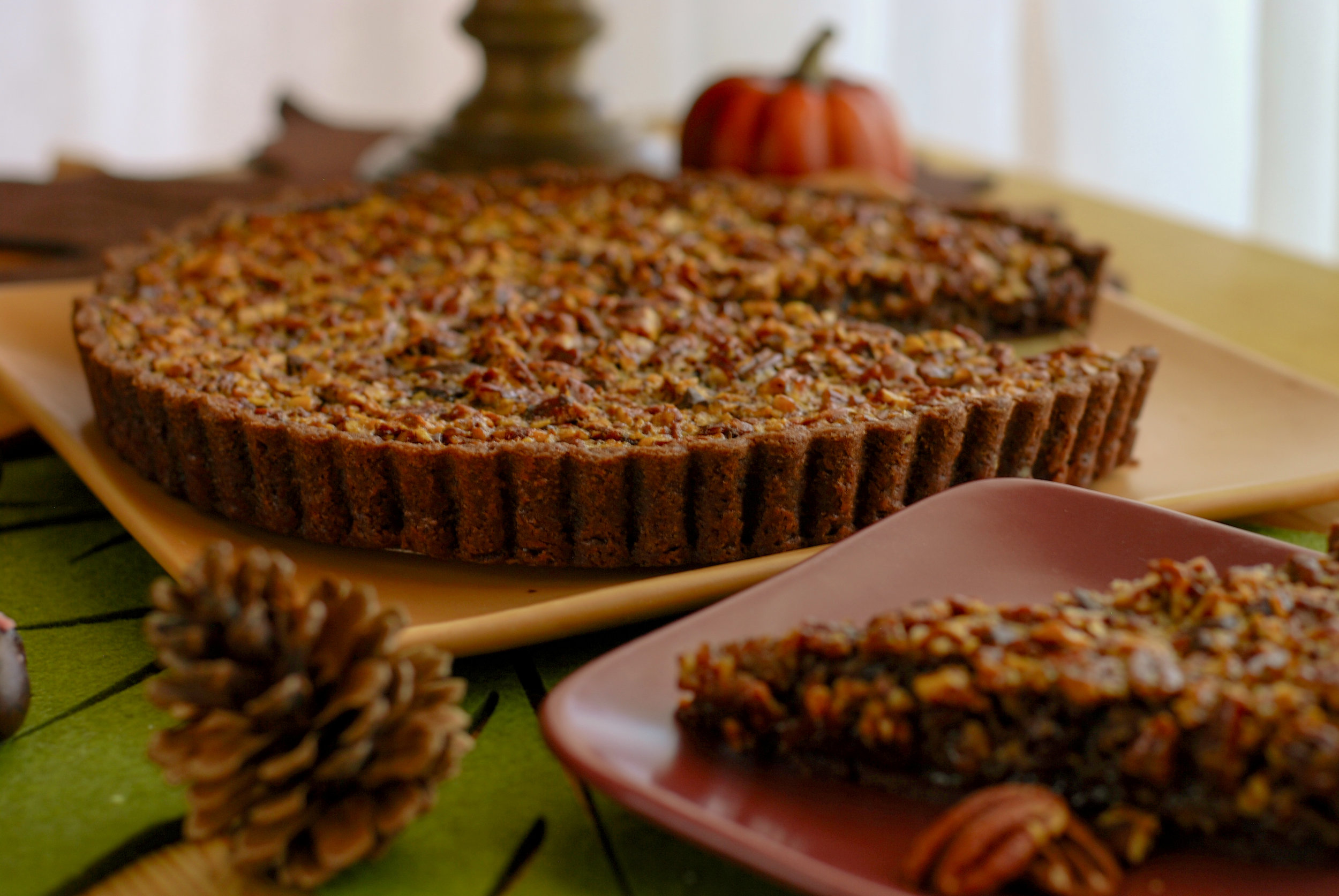 Chocolate Bourbon Pecan Tart