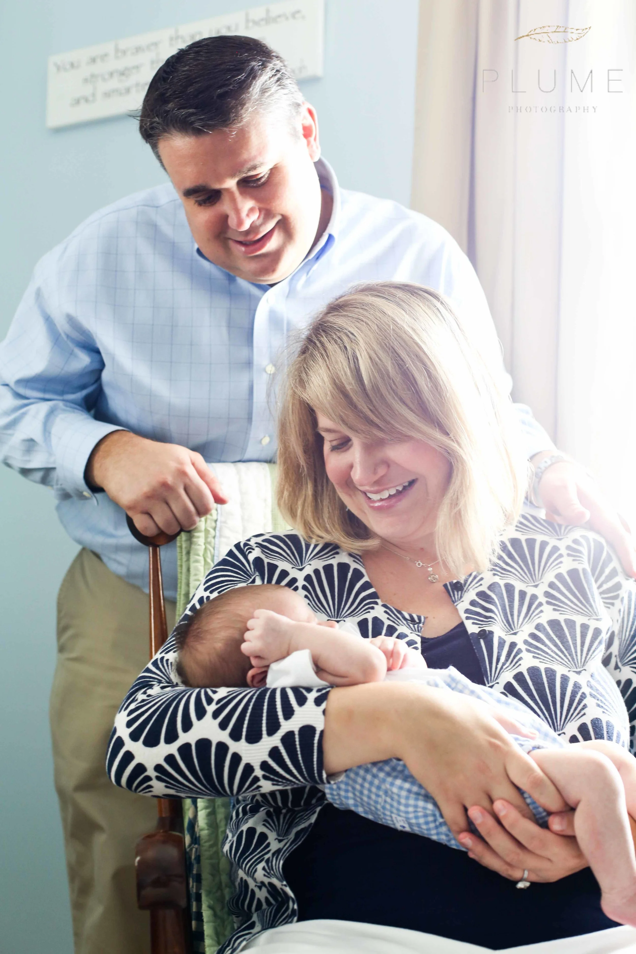 Newborn session for Harrison Hite, with his parents Cathy and William, with extended family members, at their home in Falls Church, VA. Sunday, August 31, 2014