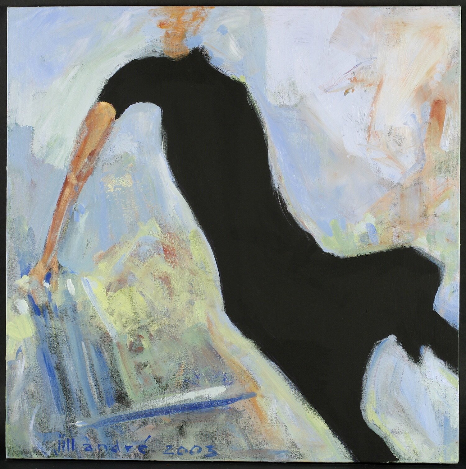 Lean Back, acrylic on canvas, 30x30x1, SOLD