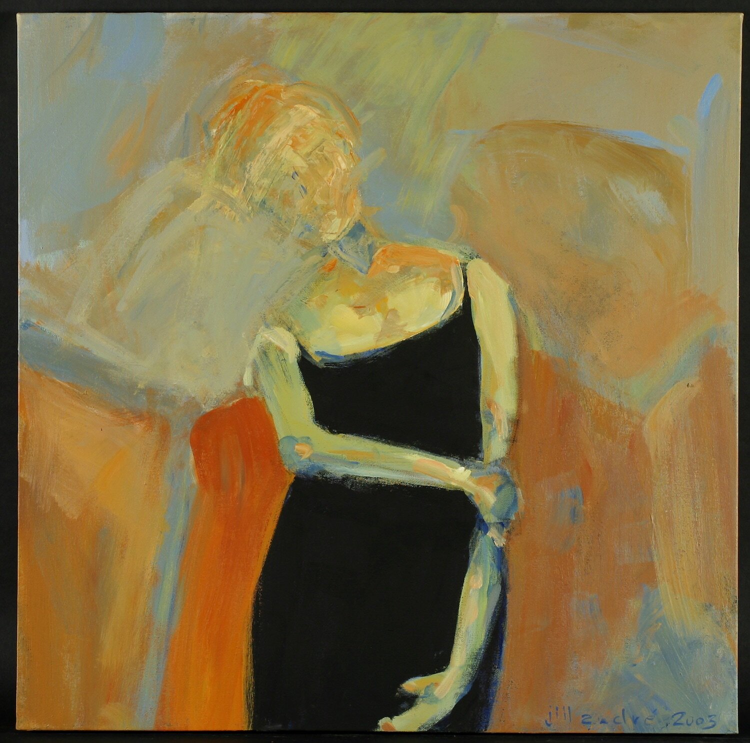 Little Black Dress, acrylic on canvas, 30x30x1, SOLD