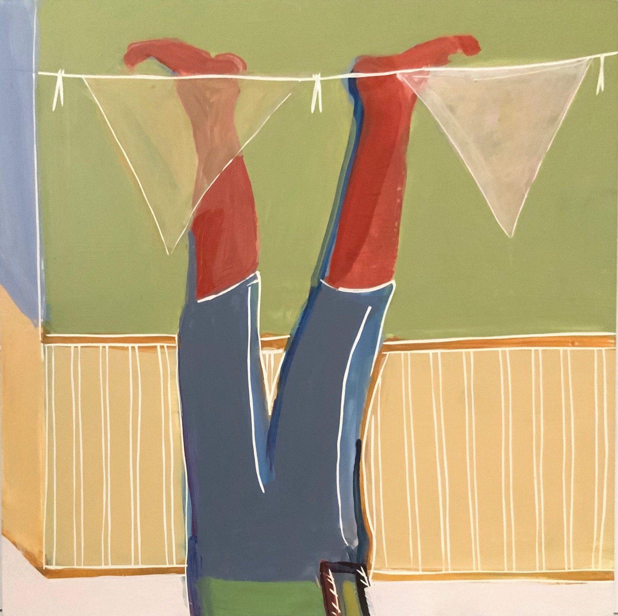 Fannie Flag, 6x6”, acrylic on clay board, $85