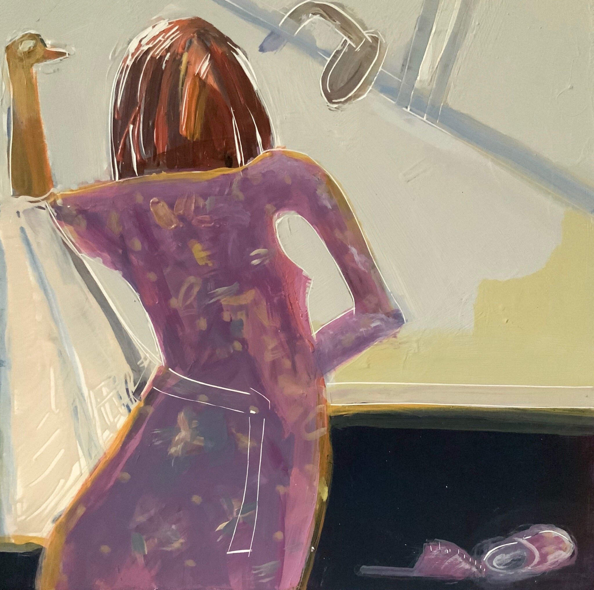 Maeve In Mauve, 6x6”, acrylic on clay board, $85 SOLD