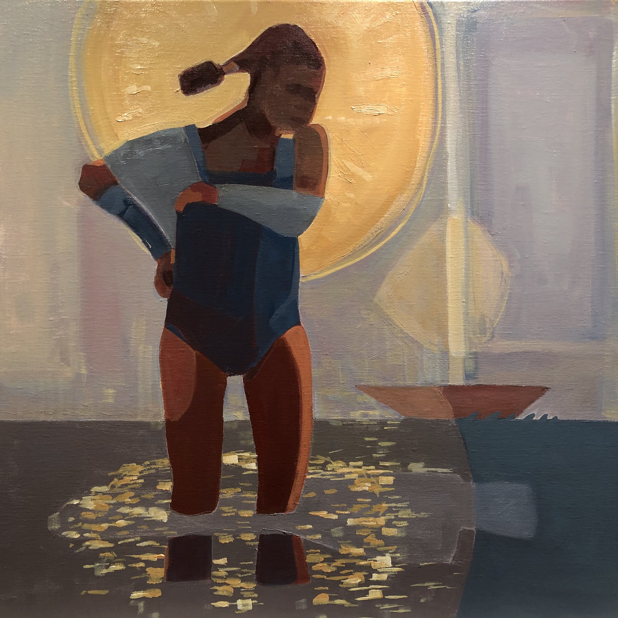 Sheltering Sun, 24"x24"x2", acrylic on canvas, 2020