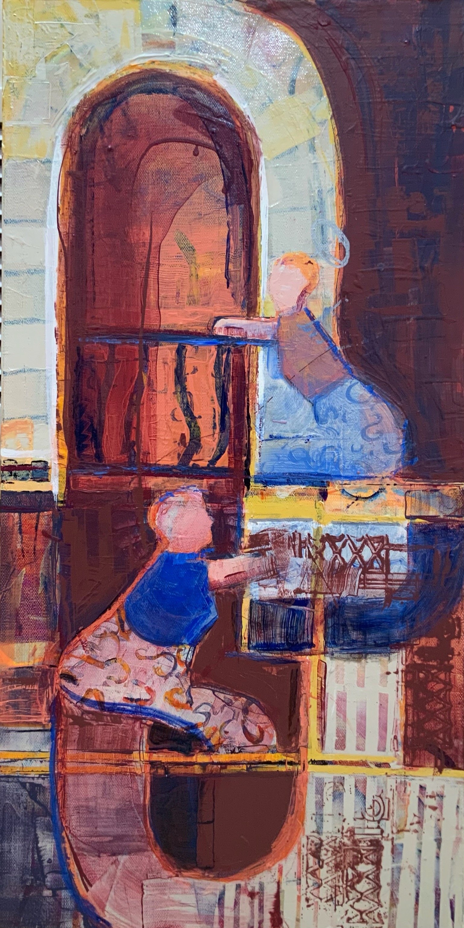 Smoke Break, 12" x 24", acrylic on gallery wrapped canvas, 2024