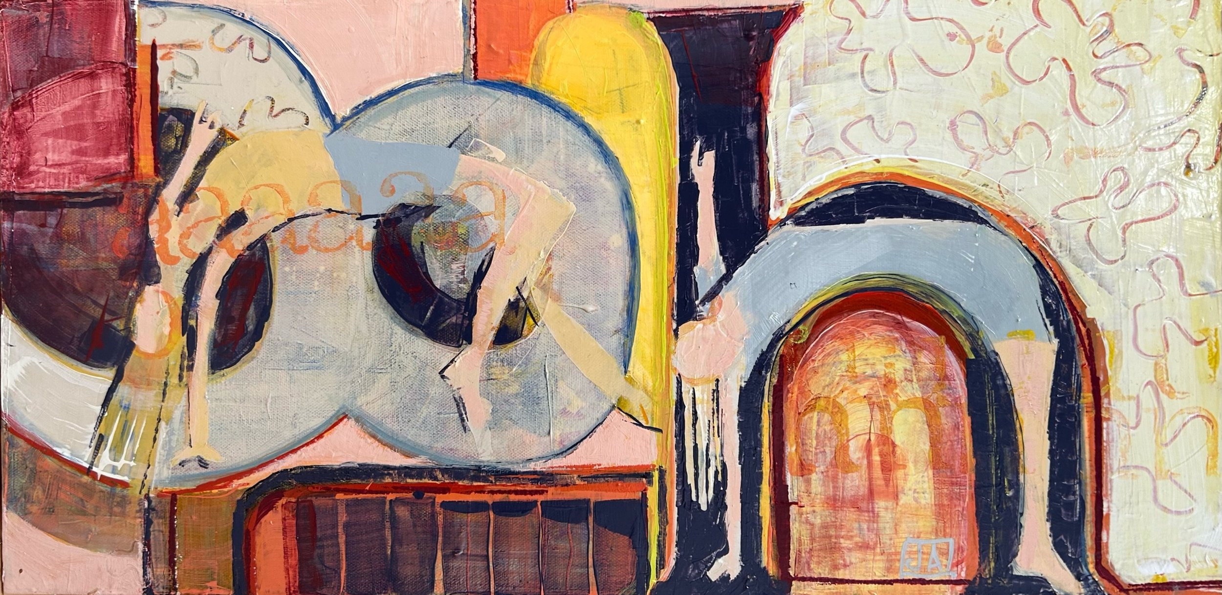Figure Eight, 24" x 12", acrylic on gallery wrapped canvas, 2024