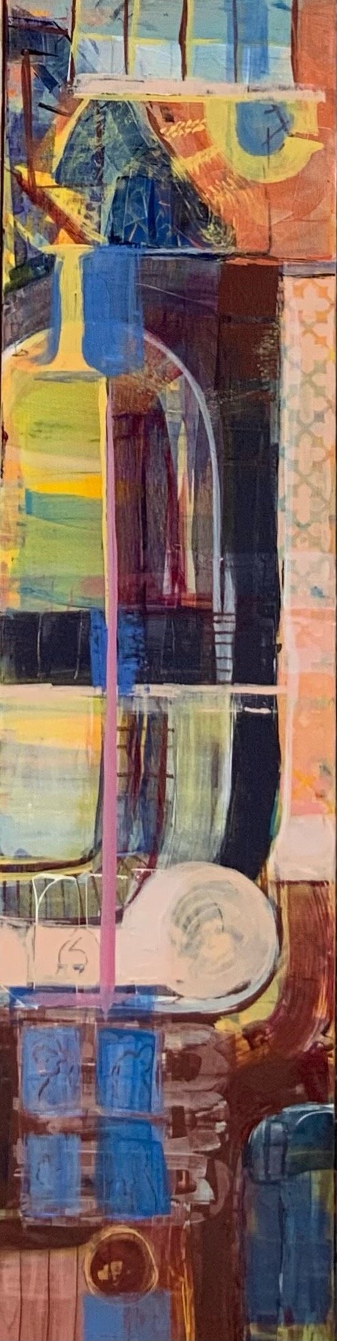 Isadora Duncan Lane, 12" x 48", acrylic on gallery wrapped canvas, 2024