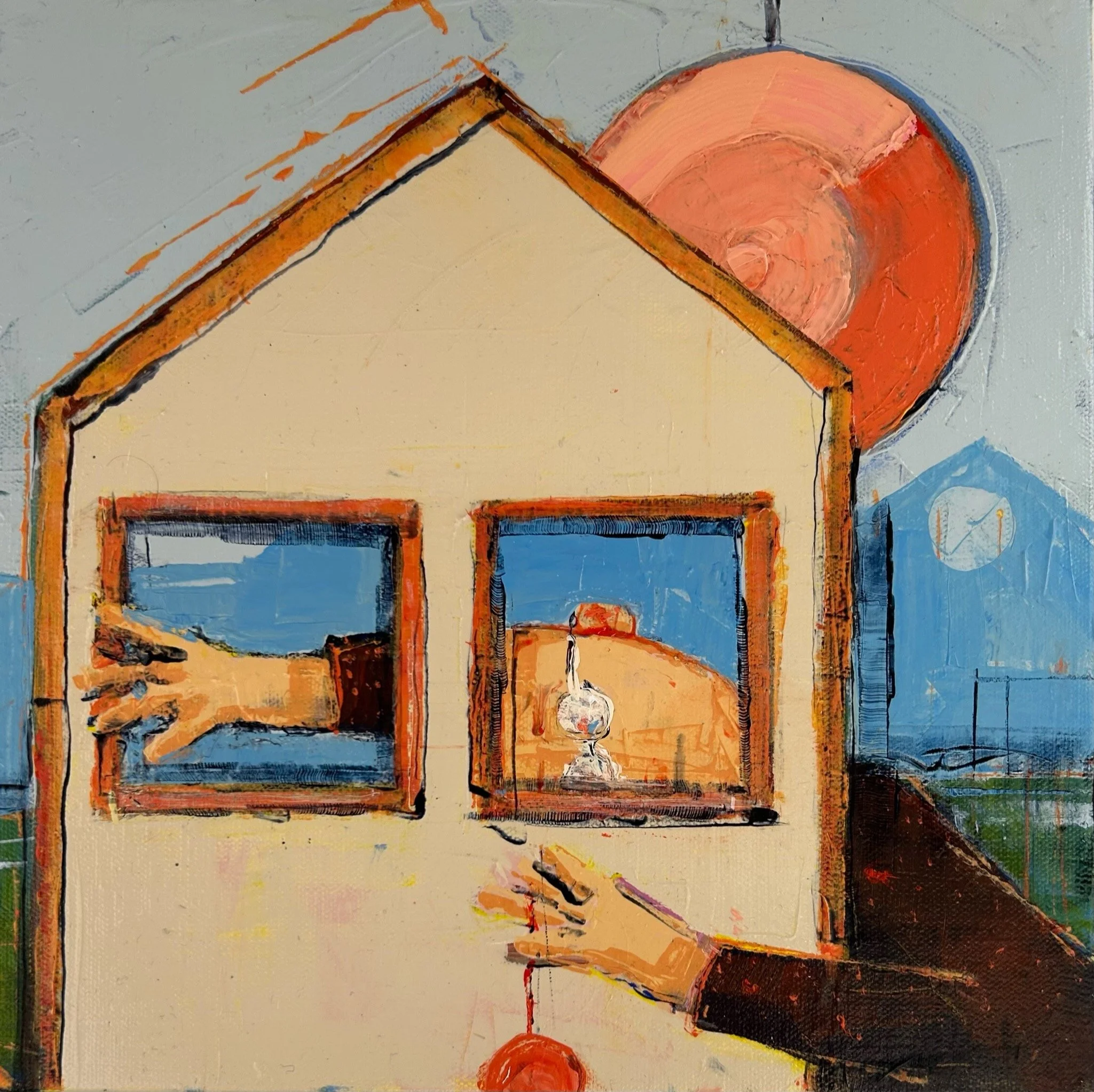 Play House # 3, 12" x 12", acrylic on gallery wrapped canvas, 2025