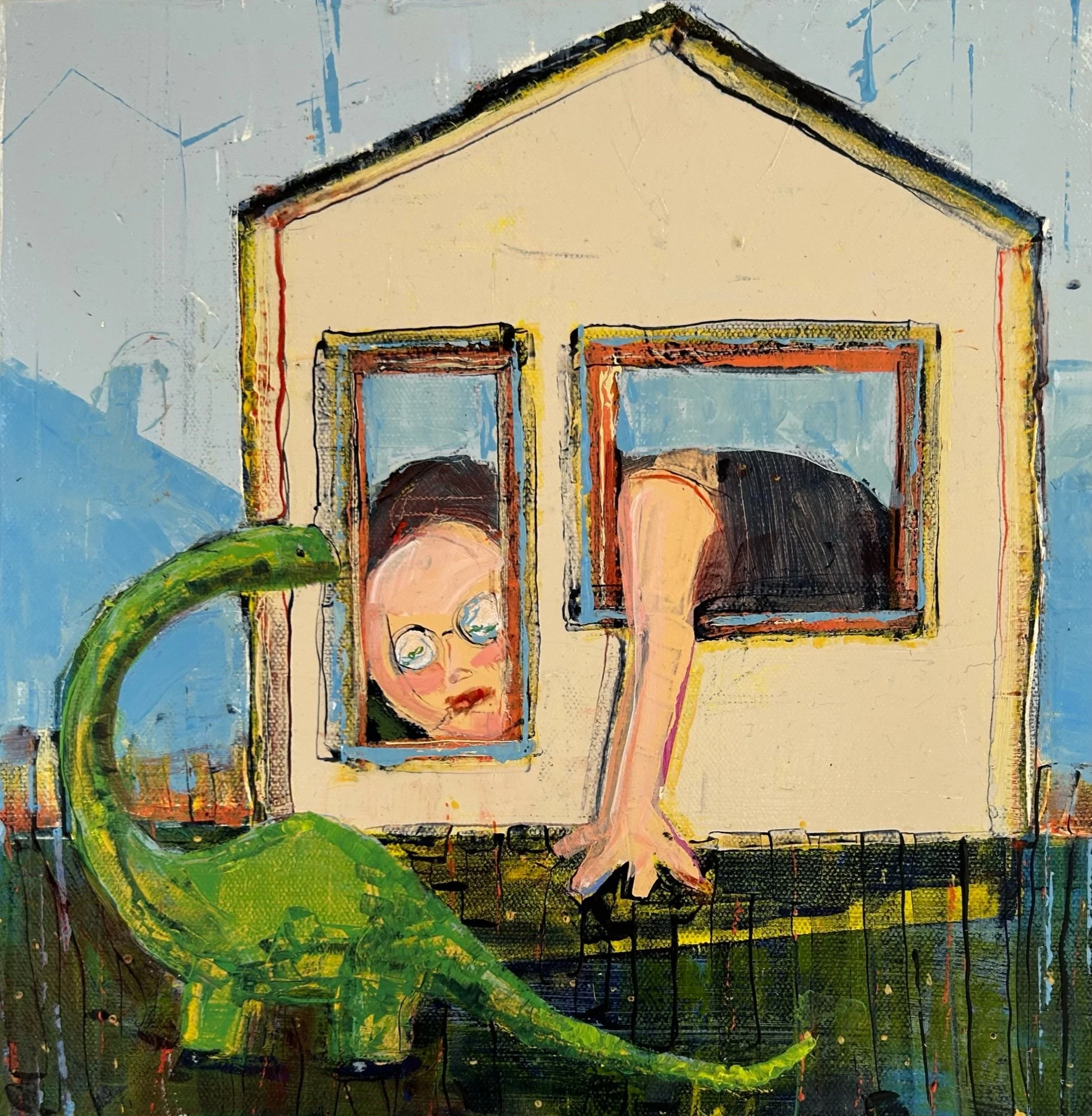 Play House # 7, 12" x 12", acrylic on gallery wrapped canvas, 2025