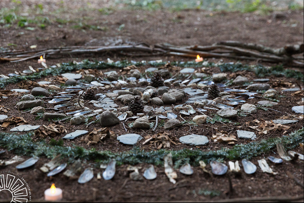 Mandala using materials found at Fractalfest 2015 in Upstate New York