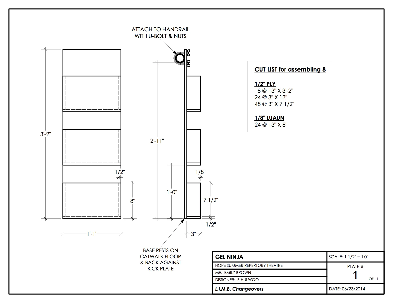 Drafting the shelves