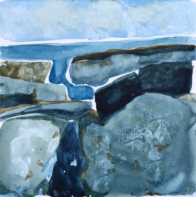 Rocks, Water, Sky