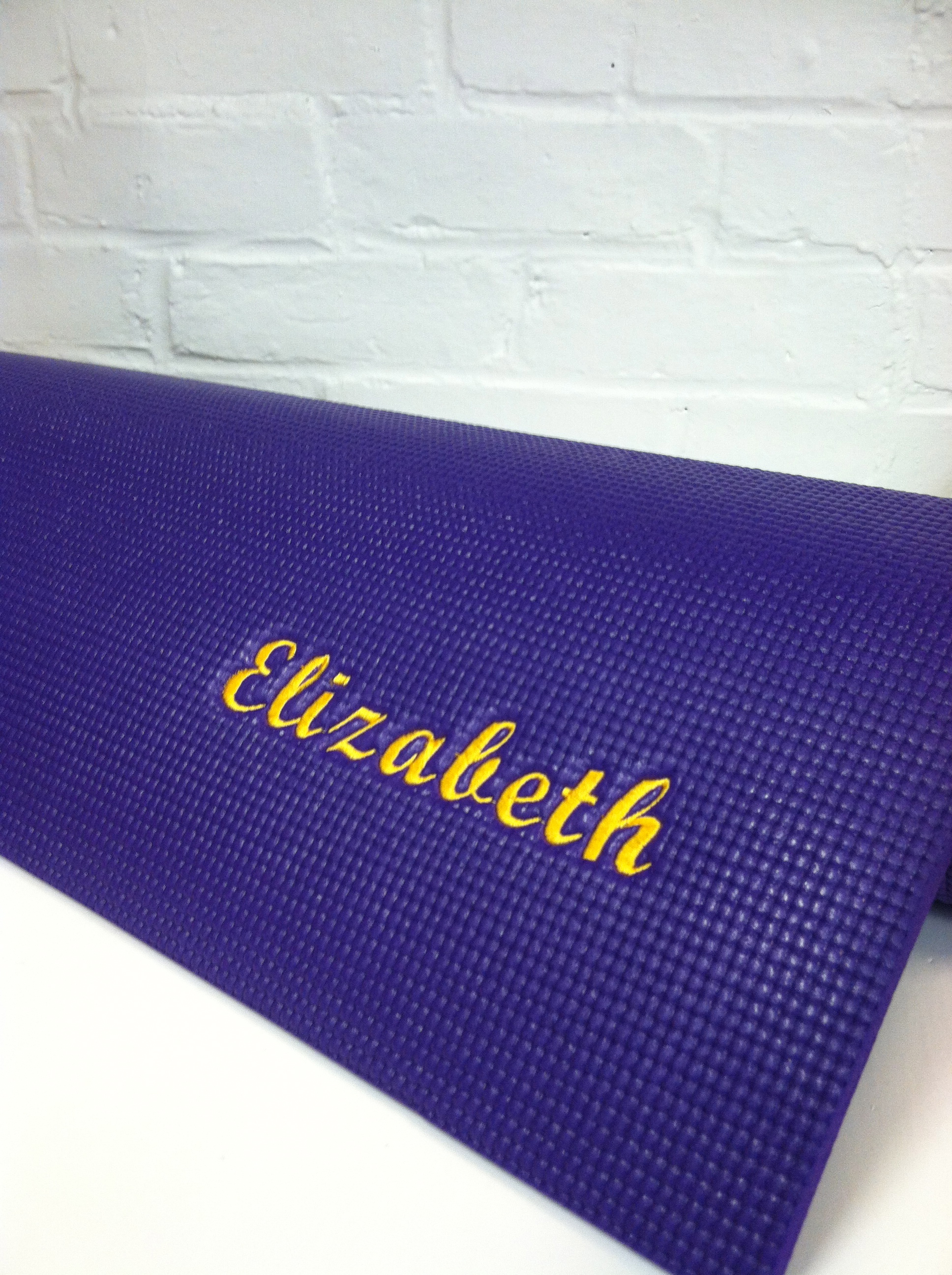 embroidered yoga mat