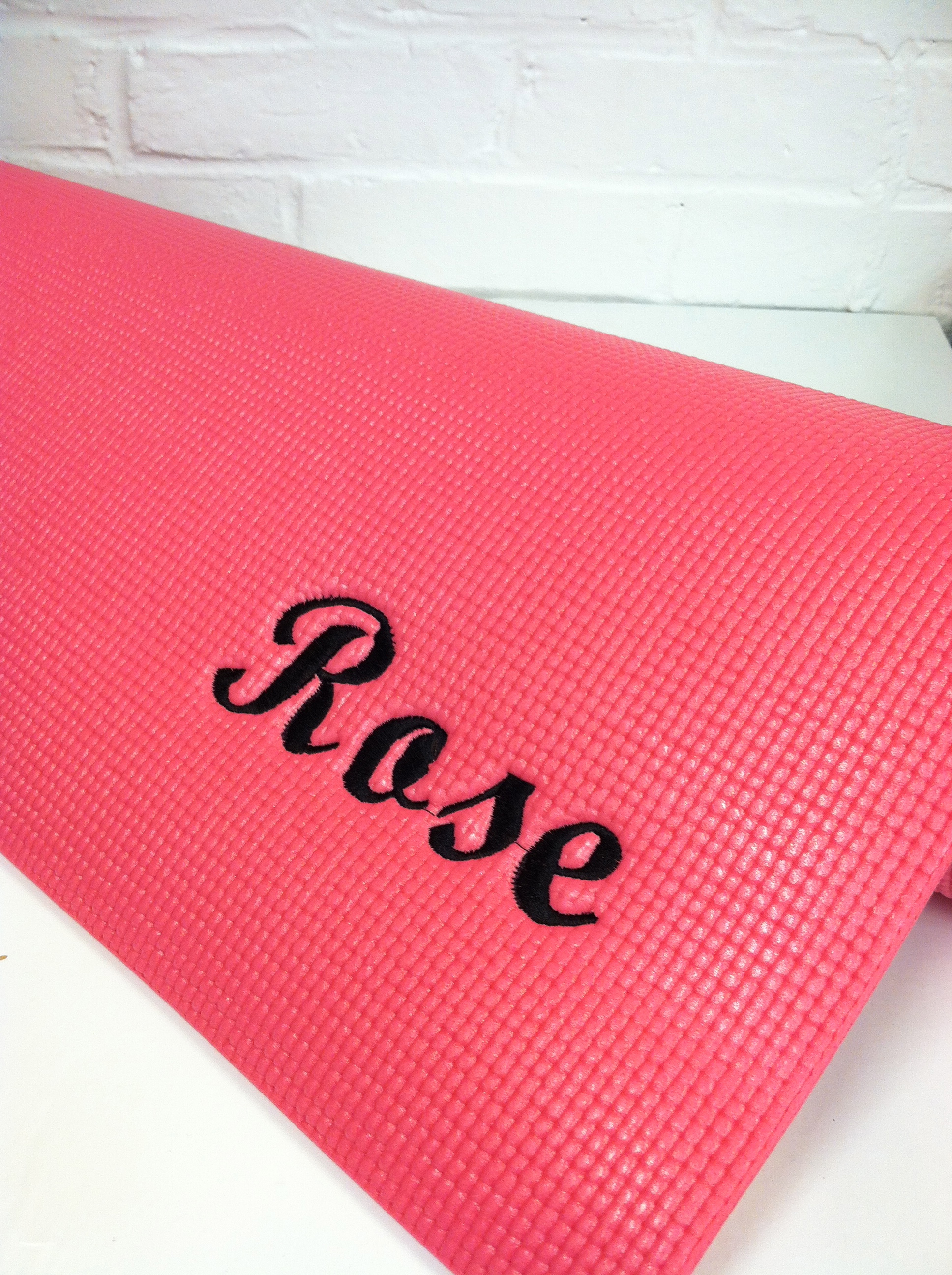 embroidered yoga mat