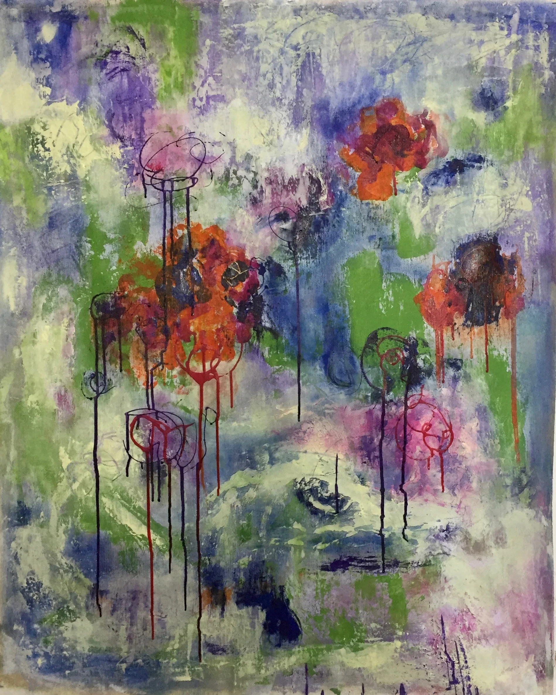 "Track # 7" (from Intricate Web) - Acrylic on canvas 30”x36”