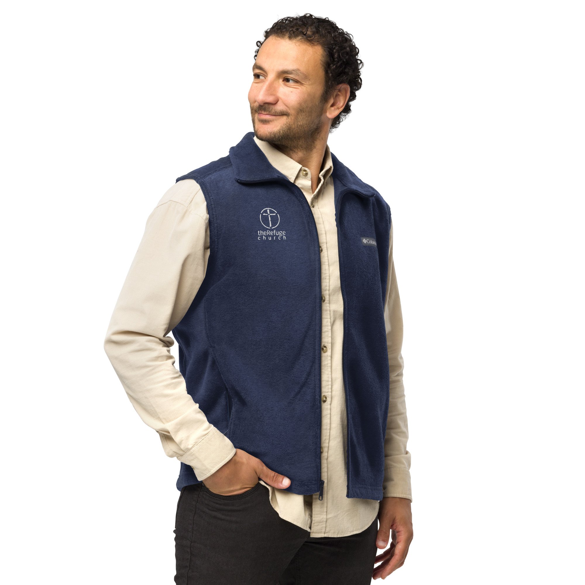 Men’s Columbia fleece vest — theRefuge Church