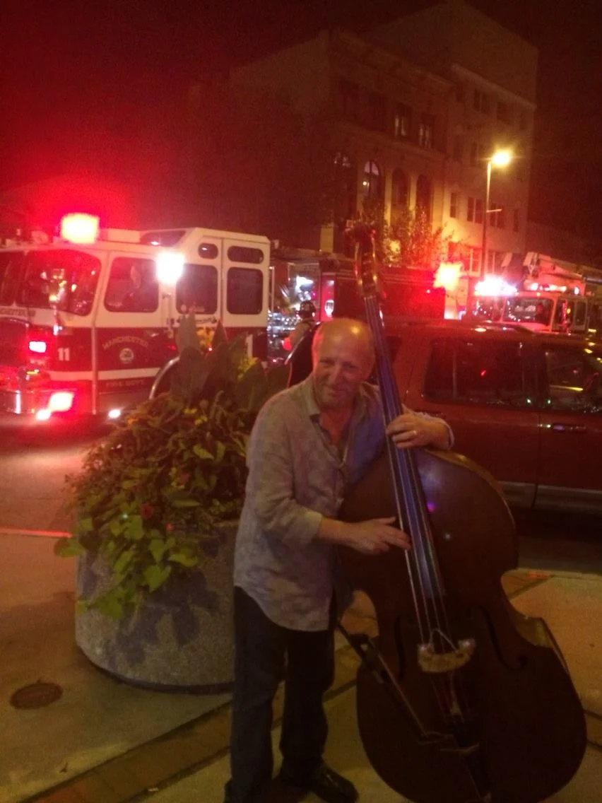 Bruce Gertz in Manchester, NH 2014. Smoke detectors engaged and forced to evacuate club