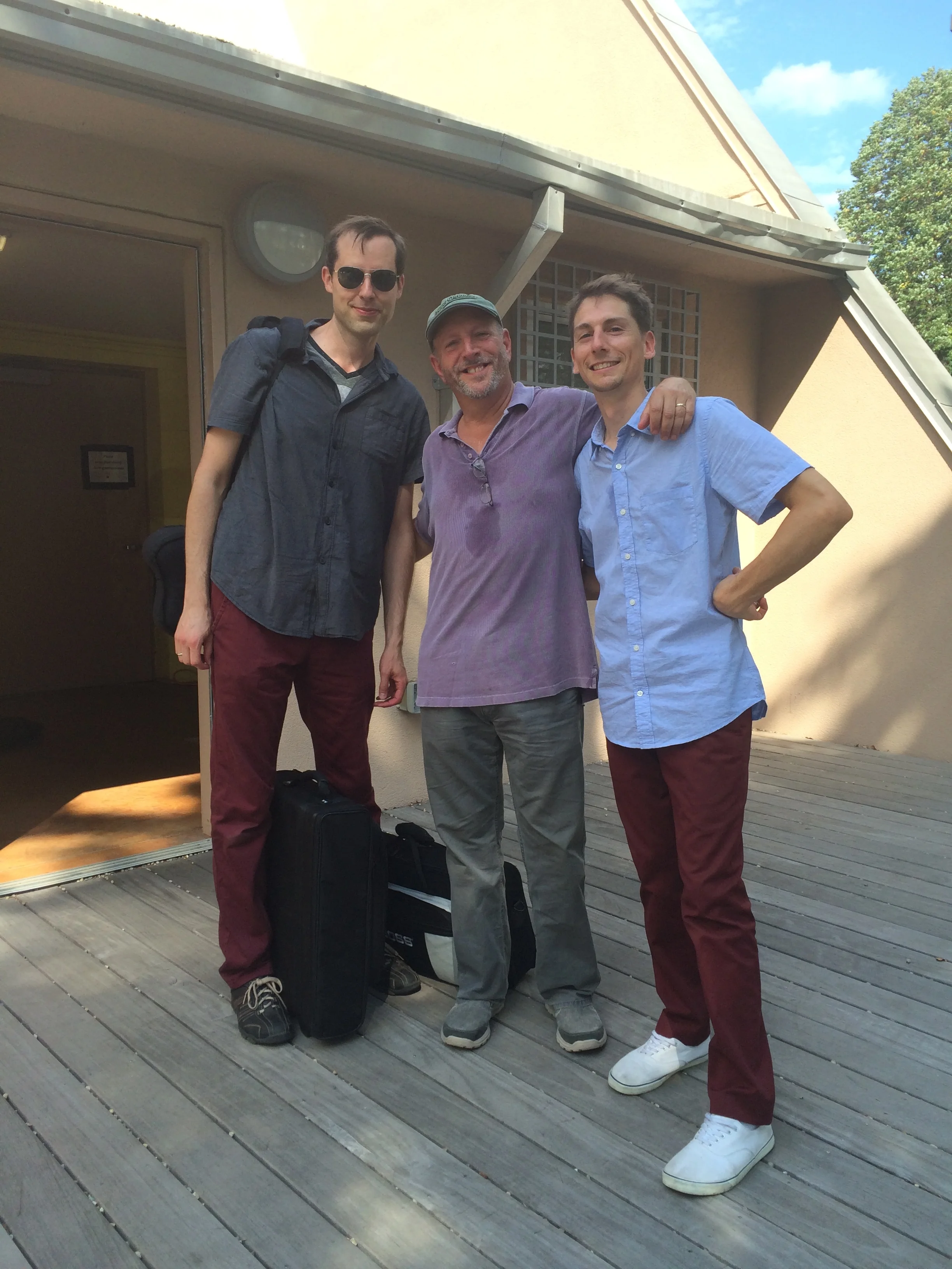 Bruce Gertz Trio, Tim Miller, BG, Austin McMahon, August, 2014 at Hyde Park Jazz Festival&nbsp;