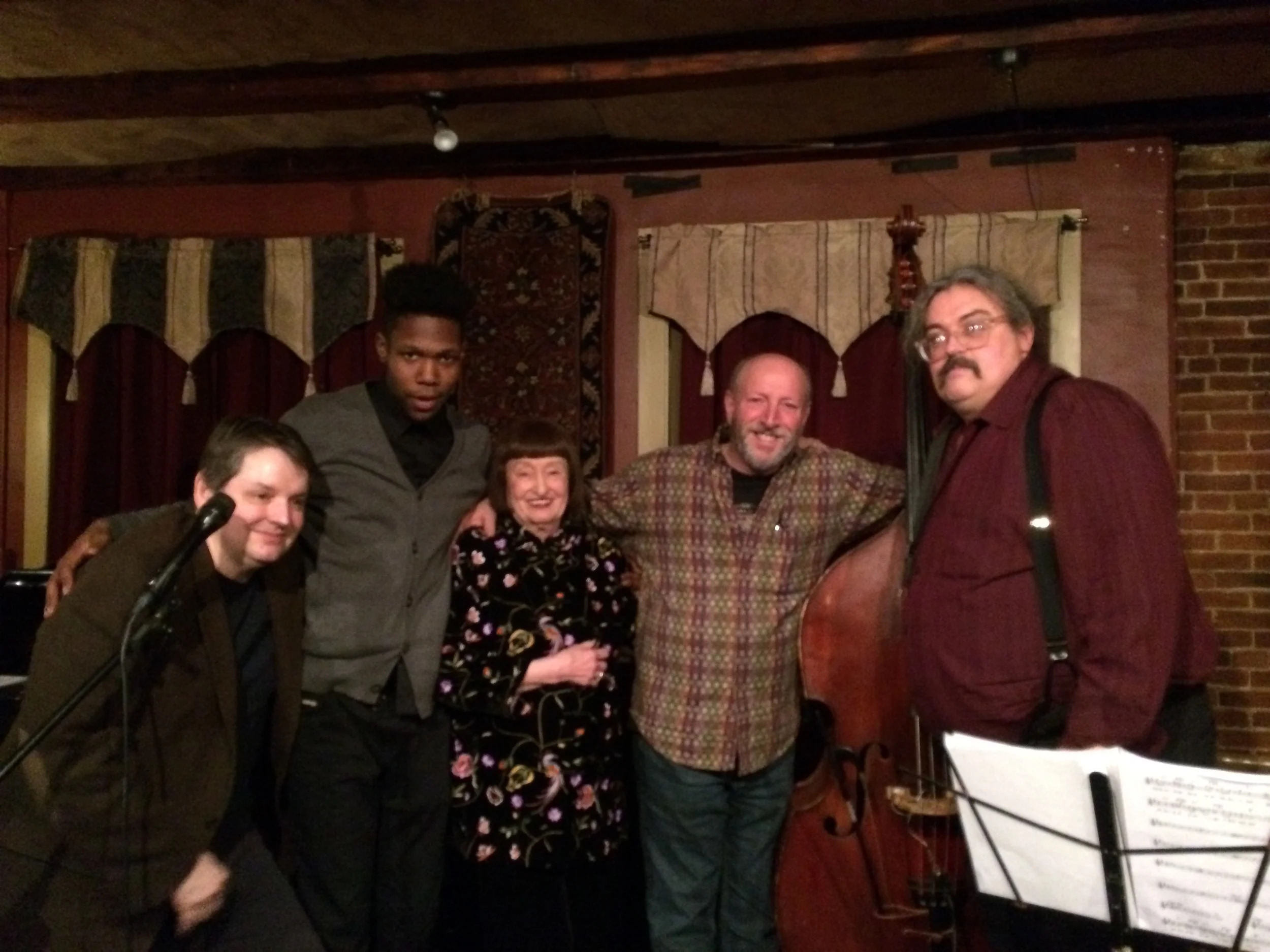 Russ Hoffmann, Austin Williams, Sheila Jordan, BG, Scott Mullet at the Pressroom, Portsmaouth, NH