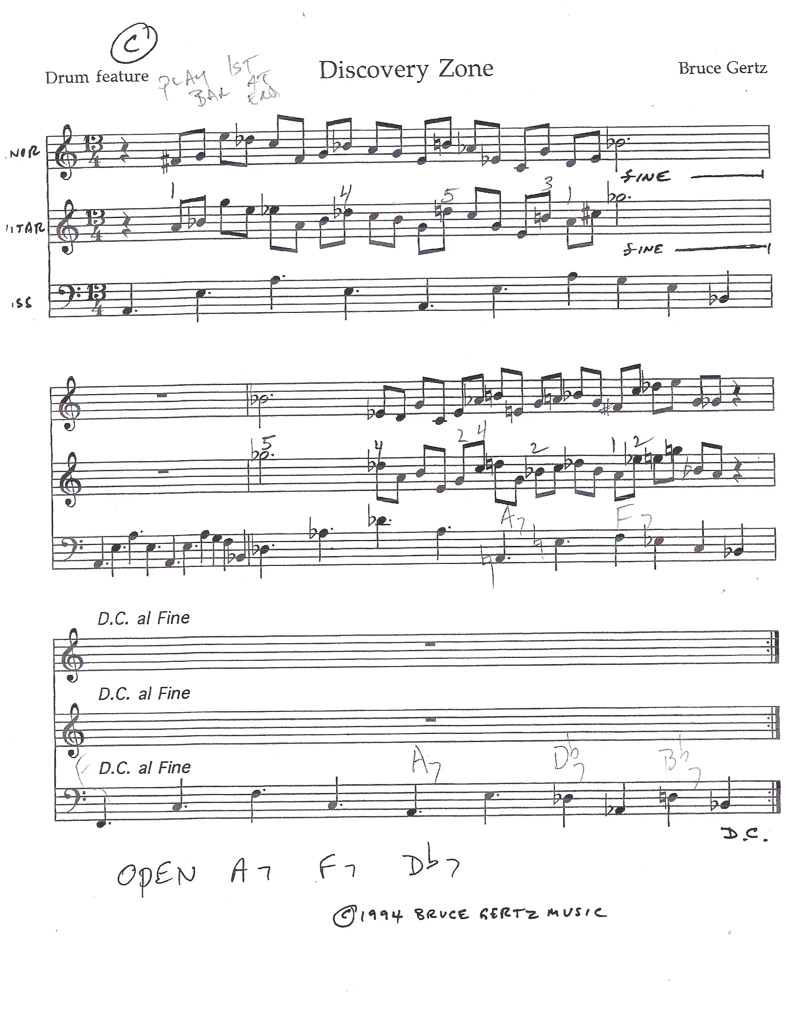This is the title track from Discovery Zone originally recorded 1994 on RAM Records RMCD 4524, with John Abercormbie, Jerry Bergonzi, Joey Calderazzo, Adam NussbaumRecorded again in 2013 and released 2014 on Eepin' and Beepin', Open Mind Jazz OMJ-007