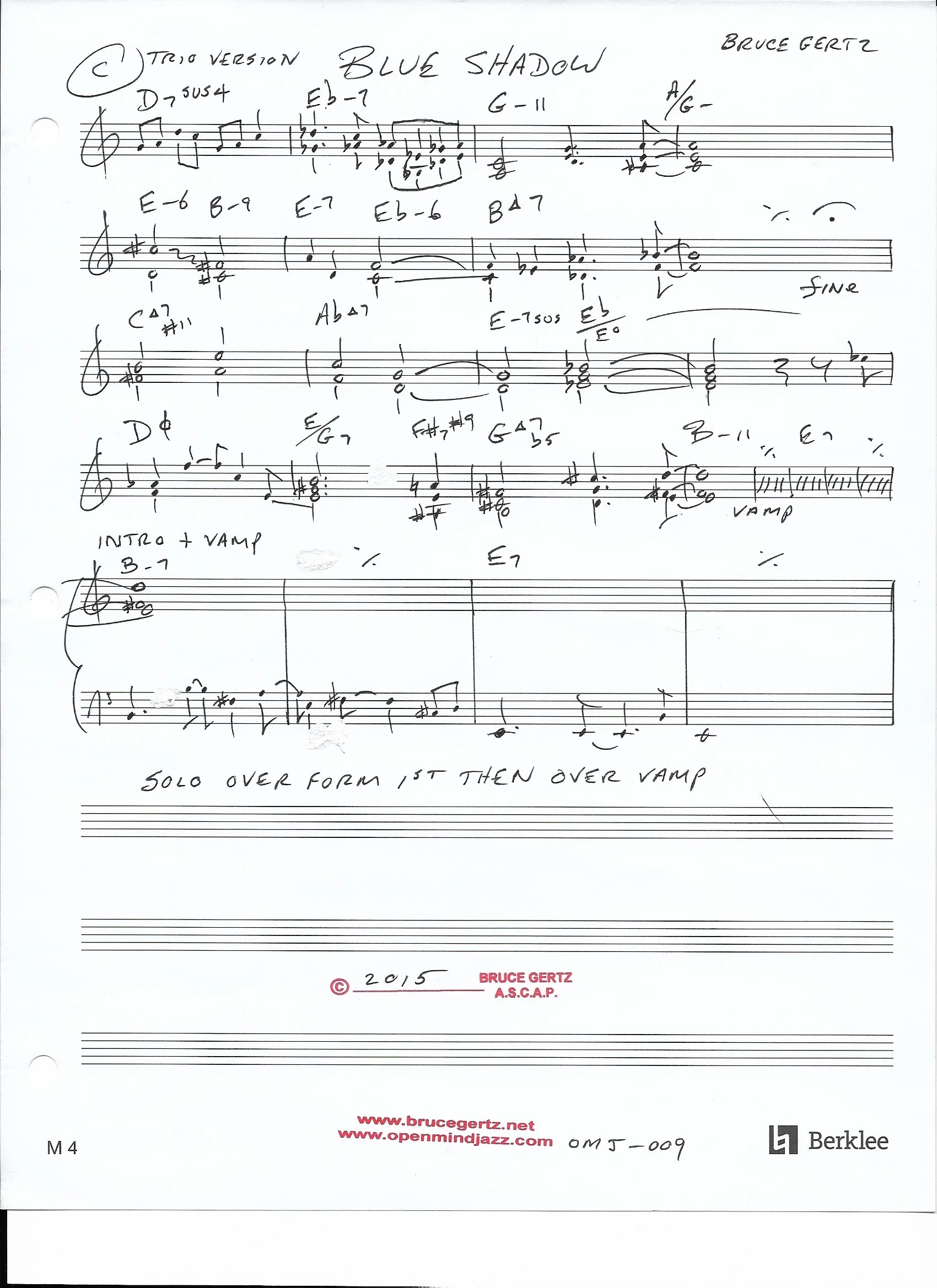 Blue Shadow, Trio Version, Title Track OMJ-009