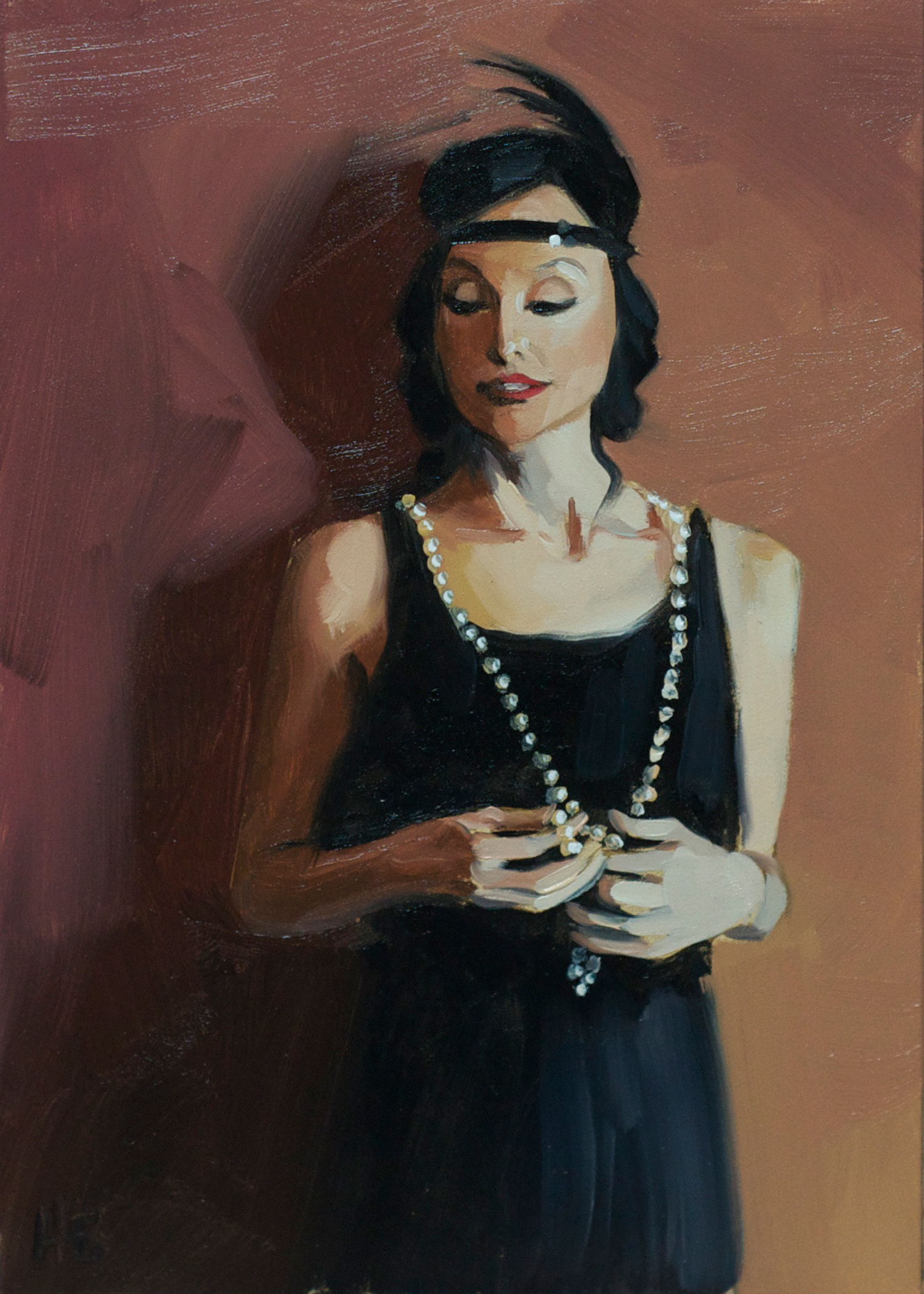 5"x7", oil on gessobord, $75