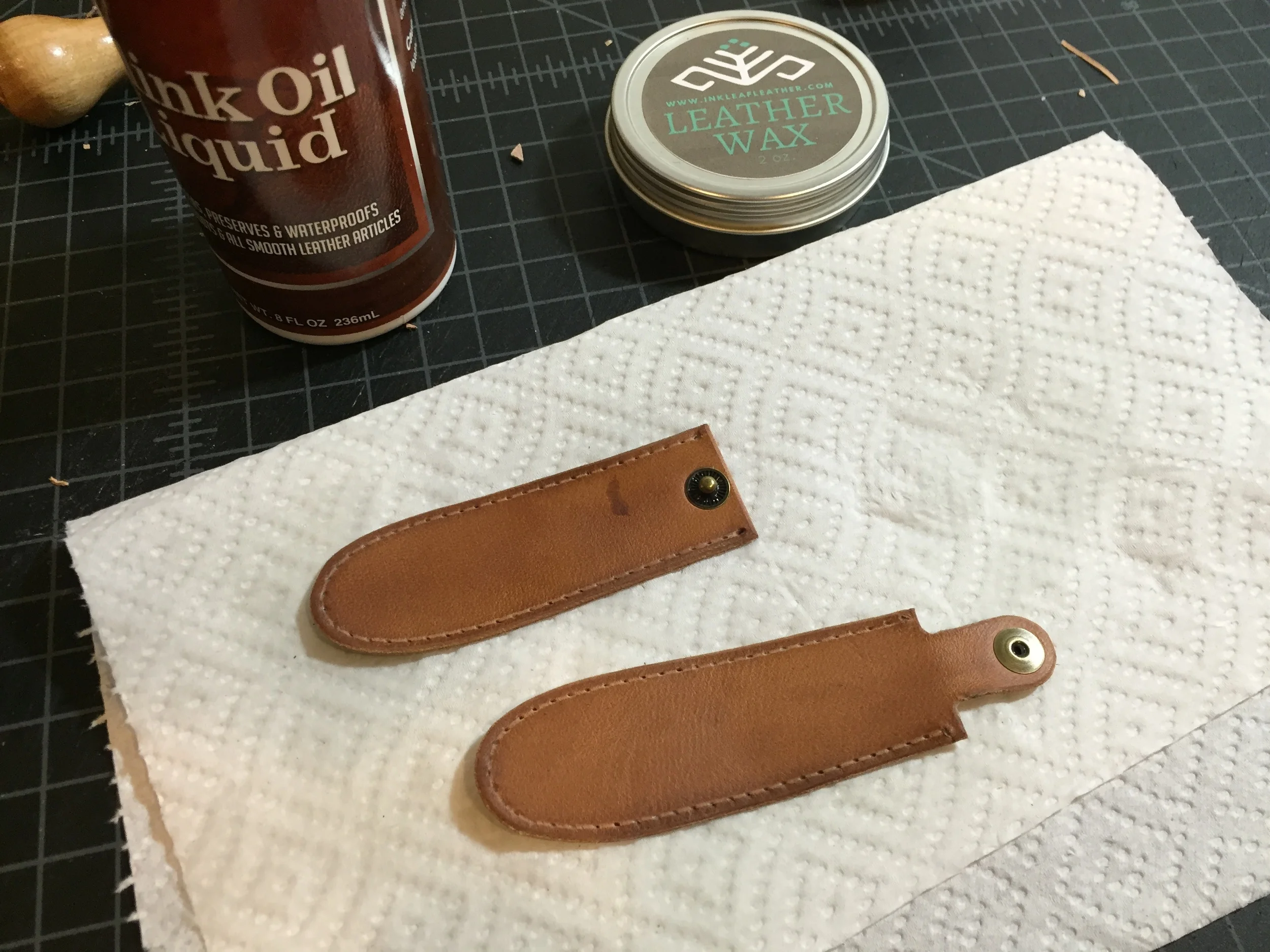 Some oil and wax. Ready to stitch.