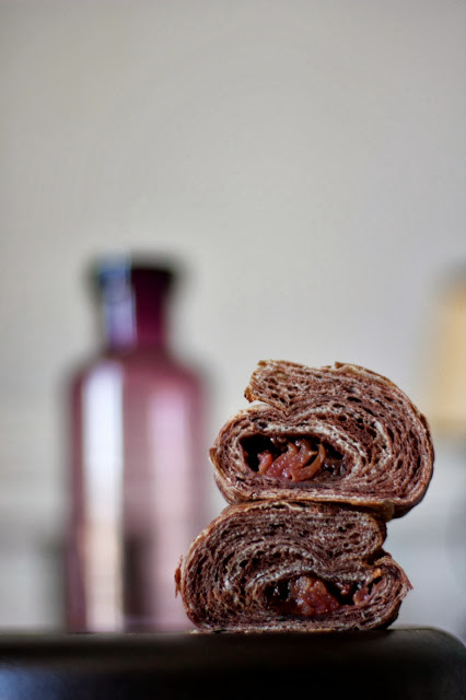Chocolate Cardamom Plum Croissants