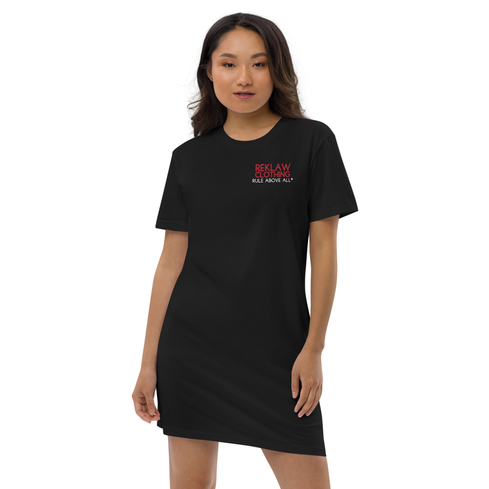 Reklaw-Clothing-TeeShirt Dress.Black.Front.Model.png