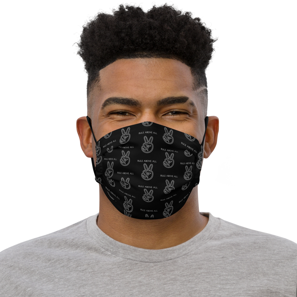 ReklawClothing.SS21.PeaceRuleAboveAll.FaceMask.Model.Front.png