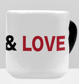 Reklaw Clothing Heart Shaped Mug.PeaceAndLove Heart-shaped Morphing Mug.LeftMockup..png