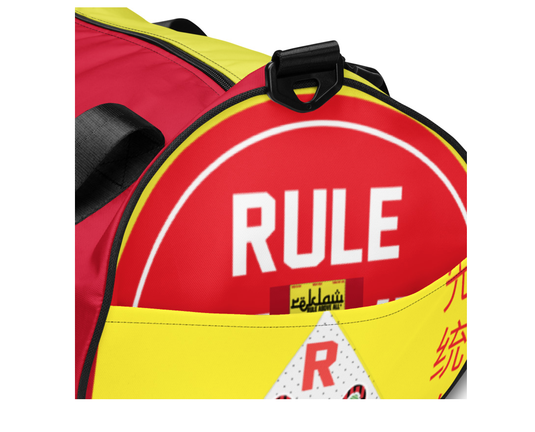 REKLAW CLOTHING.SS22.TRAVELDUFFLE.MOCK.SIDE.ZOOM.VIEW.png