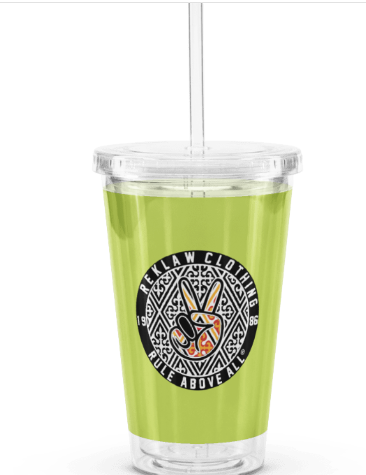 Reklaw Clothing Clear Plastic Tumbler.Aztek.SS24.png
