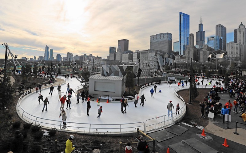 The Maggie Daley Park Ice Ribbon Chicago