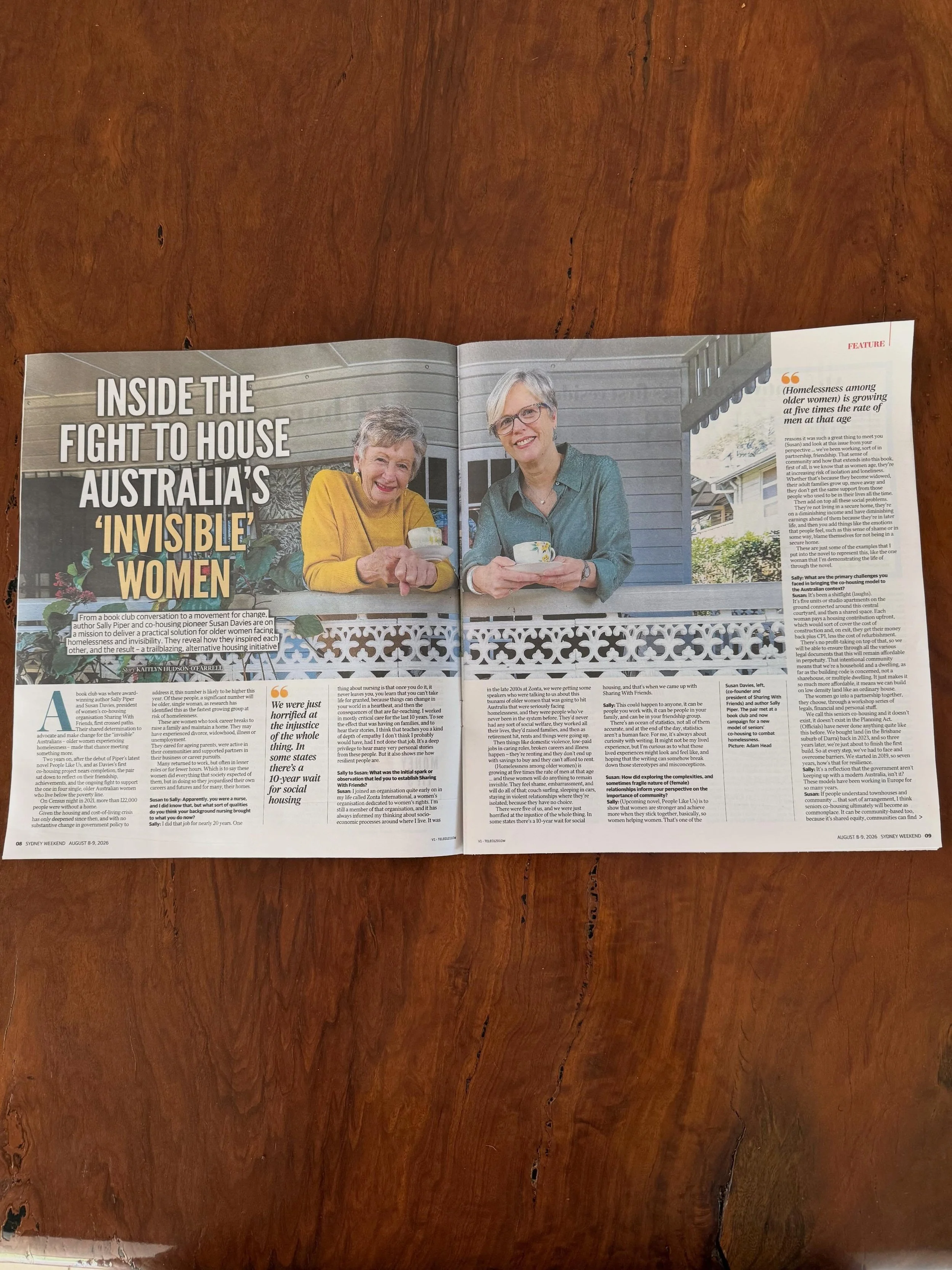 Huge thanks to @kaitlynhudsonofarrell_ and Saturday&rsquo;s Sydney Weekend magazine for interviewing Susan and I about how we came to work together in our mission to address the issue of the 400,000 older single women in Australia who are at risk of 