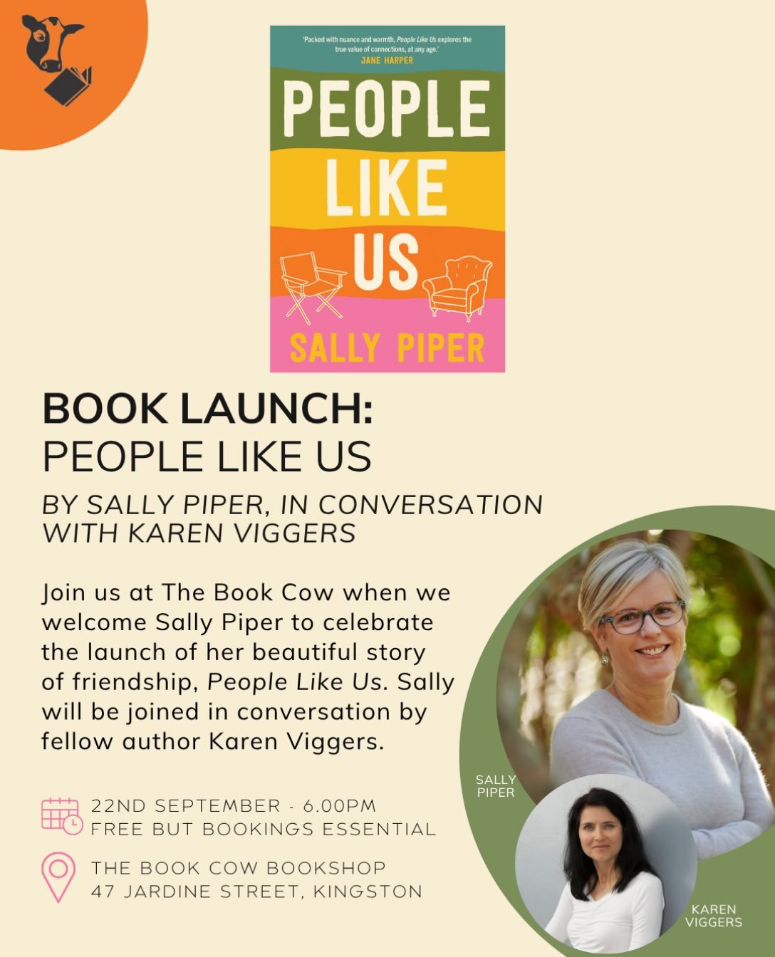 I&rsquo;m very excited to be heading to Canberra next week, and not just for the planned wander round Lake Burley Griffin, but to chat with @karen_viggers about PEOPLE LIKE US @thebookcowkingston. I&rsquo;ve spoken with many people about this book no