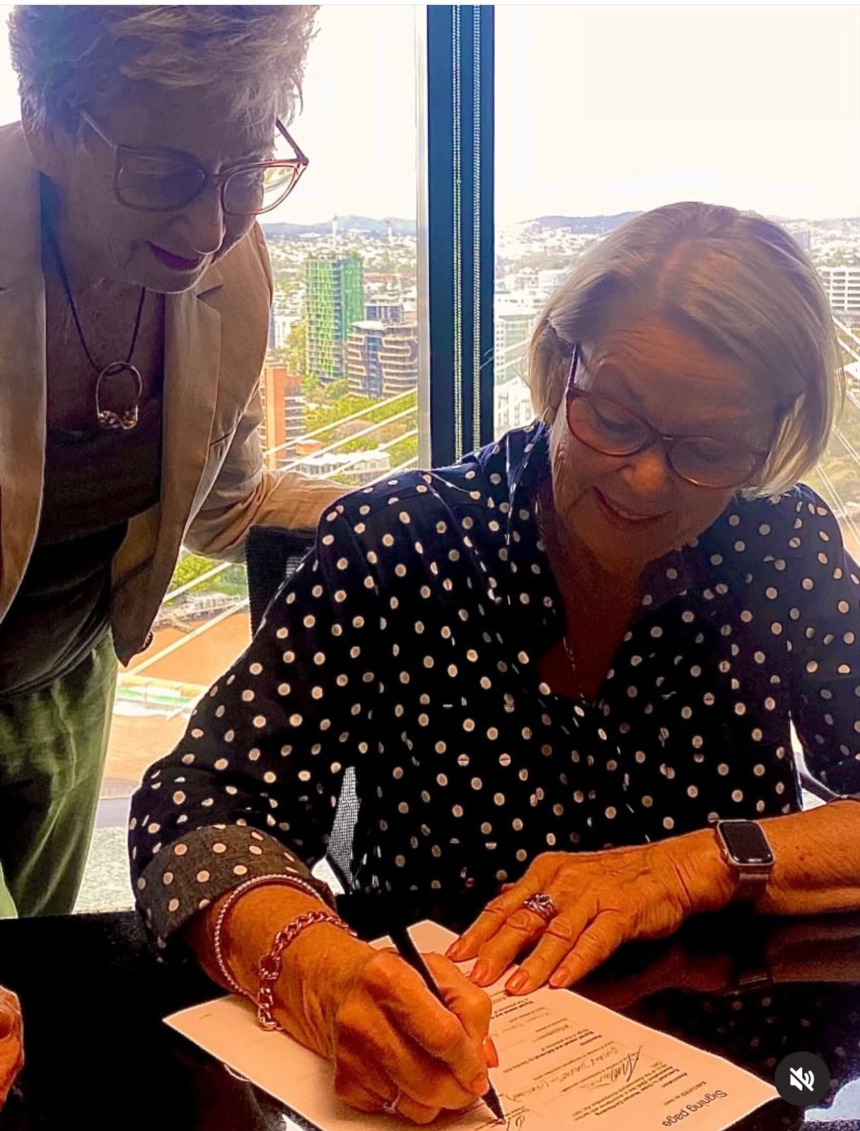 I&rsquo;m so proud and in awe of what @sharingwithfriends_foundation has achieved for older single women struggling to keep a safe and affordable roof over their heads. Pictured (left) is Susan Davies (President of SWF) and (right) Adrienne Irvine (S